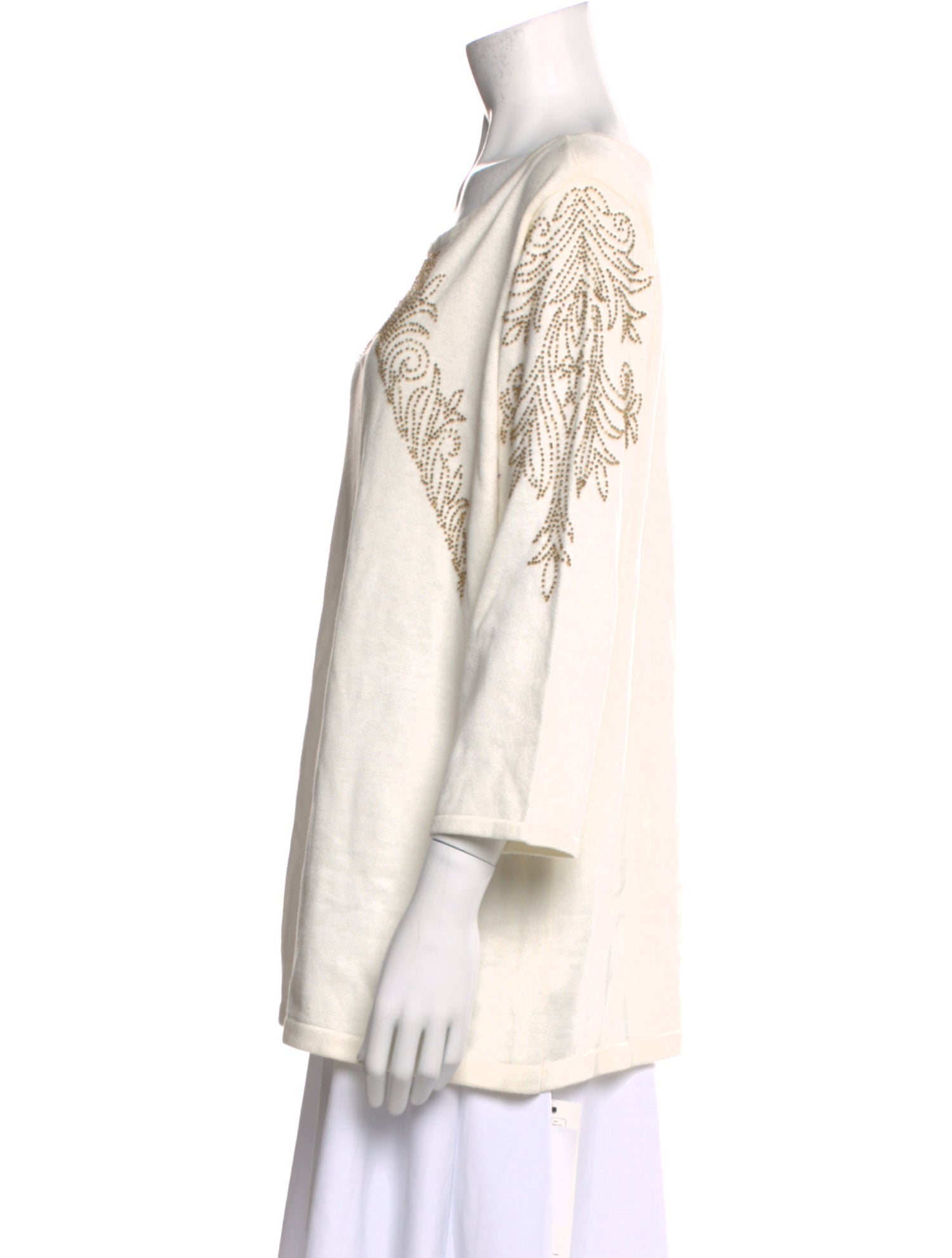 Bob Mackie Bateau Neckline Three-Quarter Sleeve Tunic