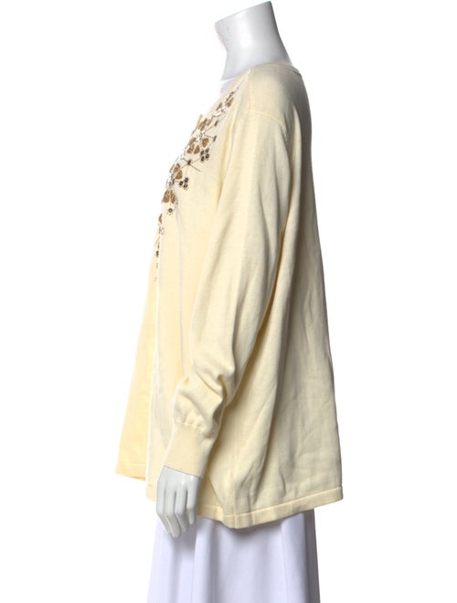 Bob Mackie Printed Scoop Neck Sweater