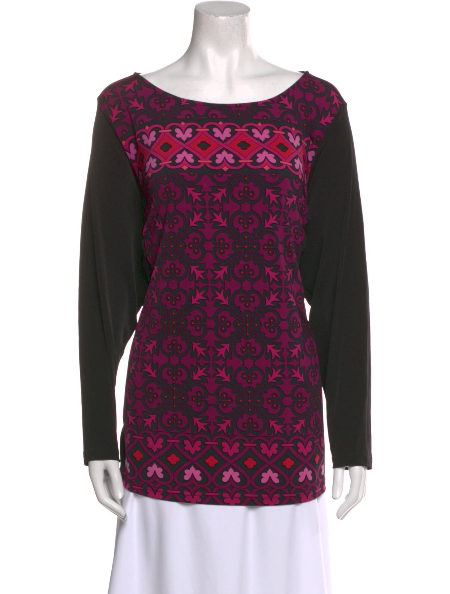 Bob Mackie Printed Bateau Neckline Tunic