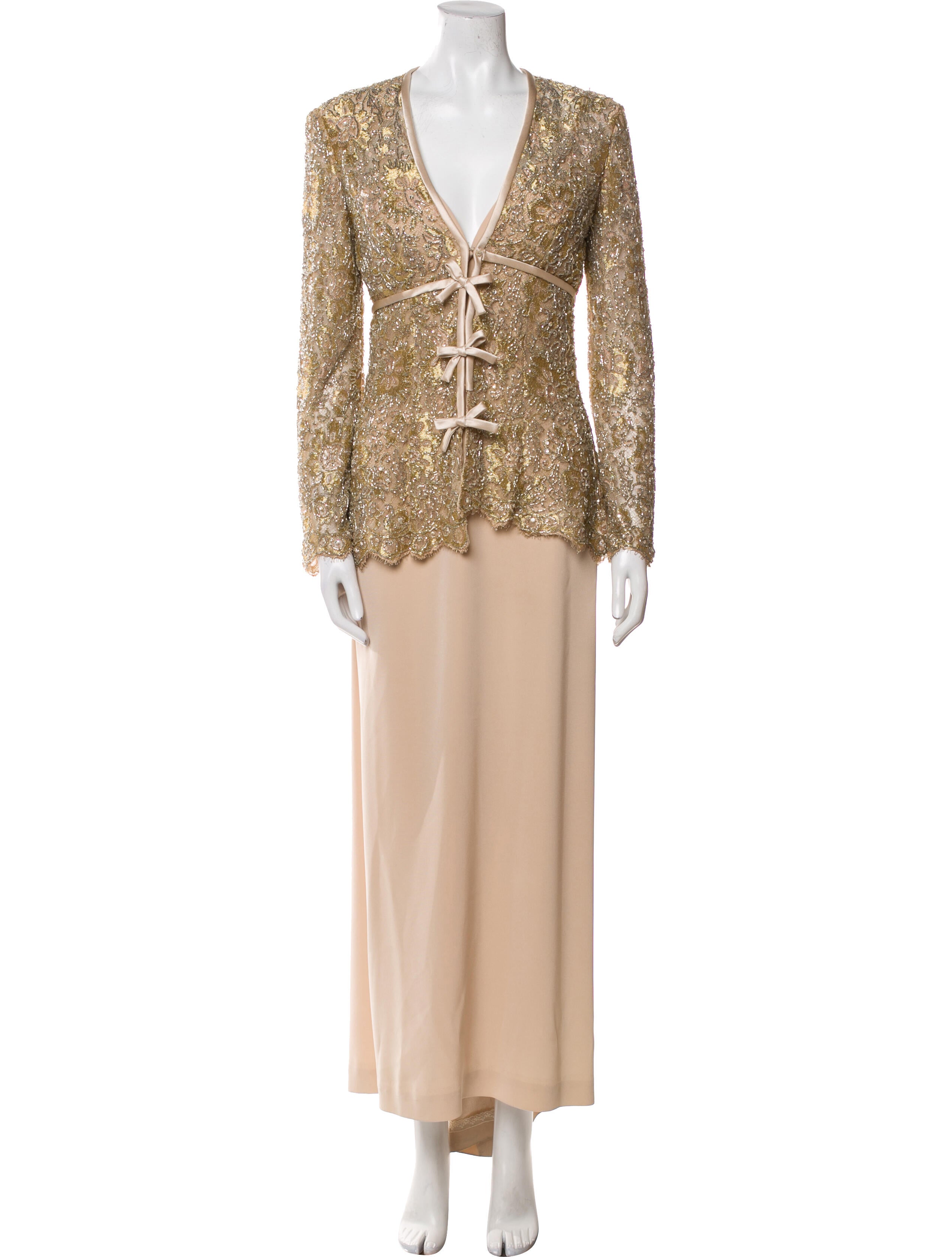 Bob Mackie 1980's Lace Pattern Dress Set