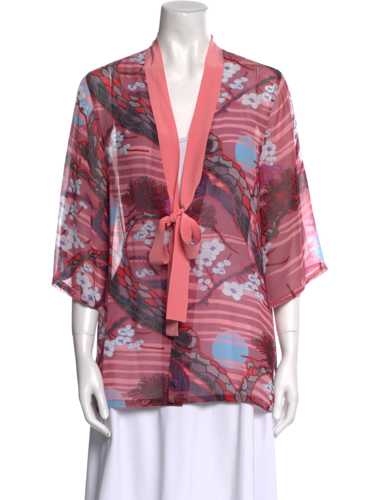 Bob Mackie Silk Printed Blouse