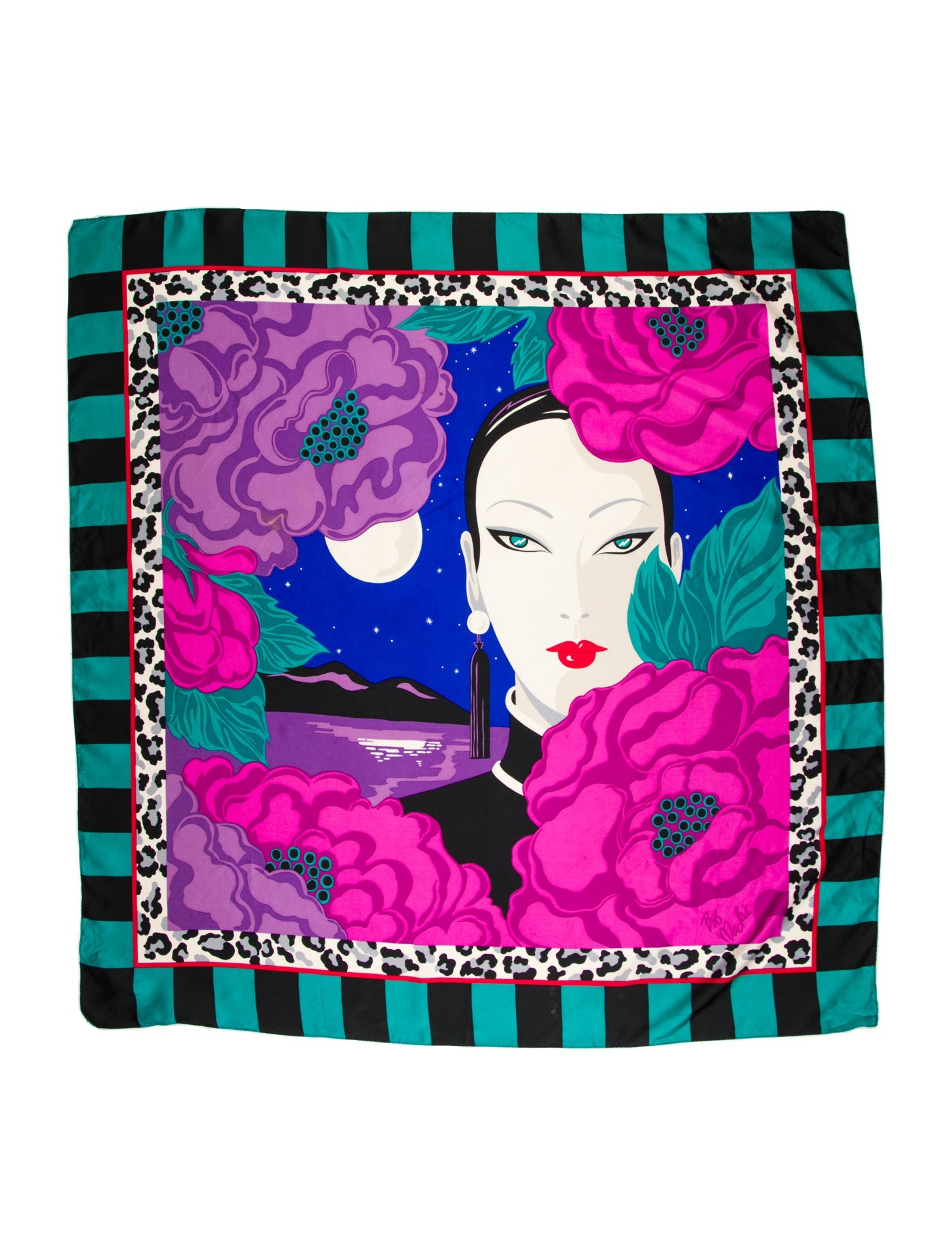 Bob Mackie Silk Printed Scarf
