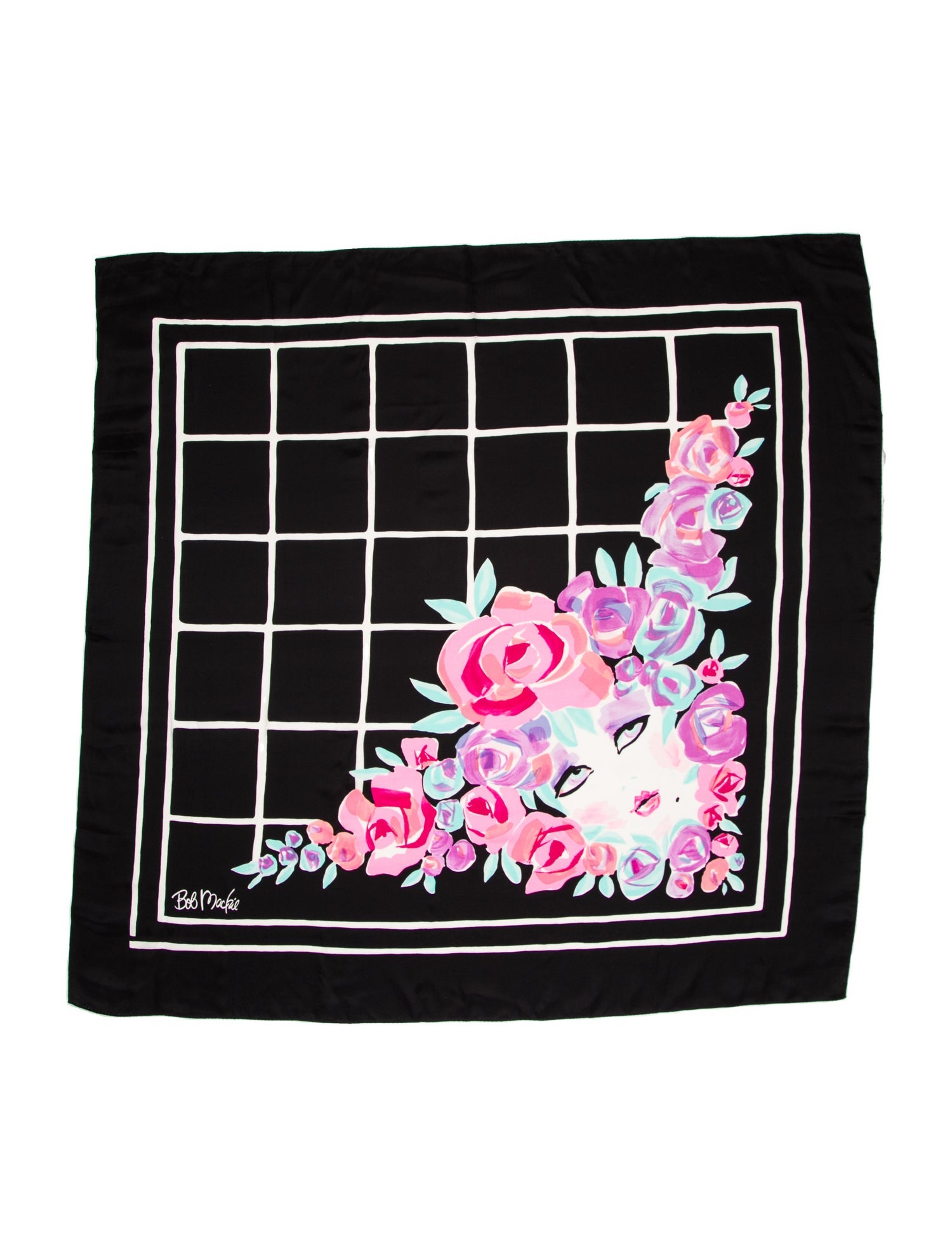 Bob Mackie Silk Floral Print Scarf