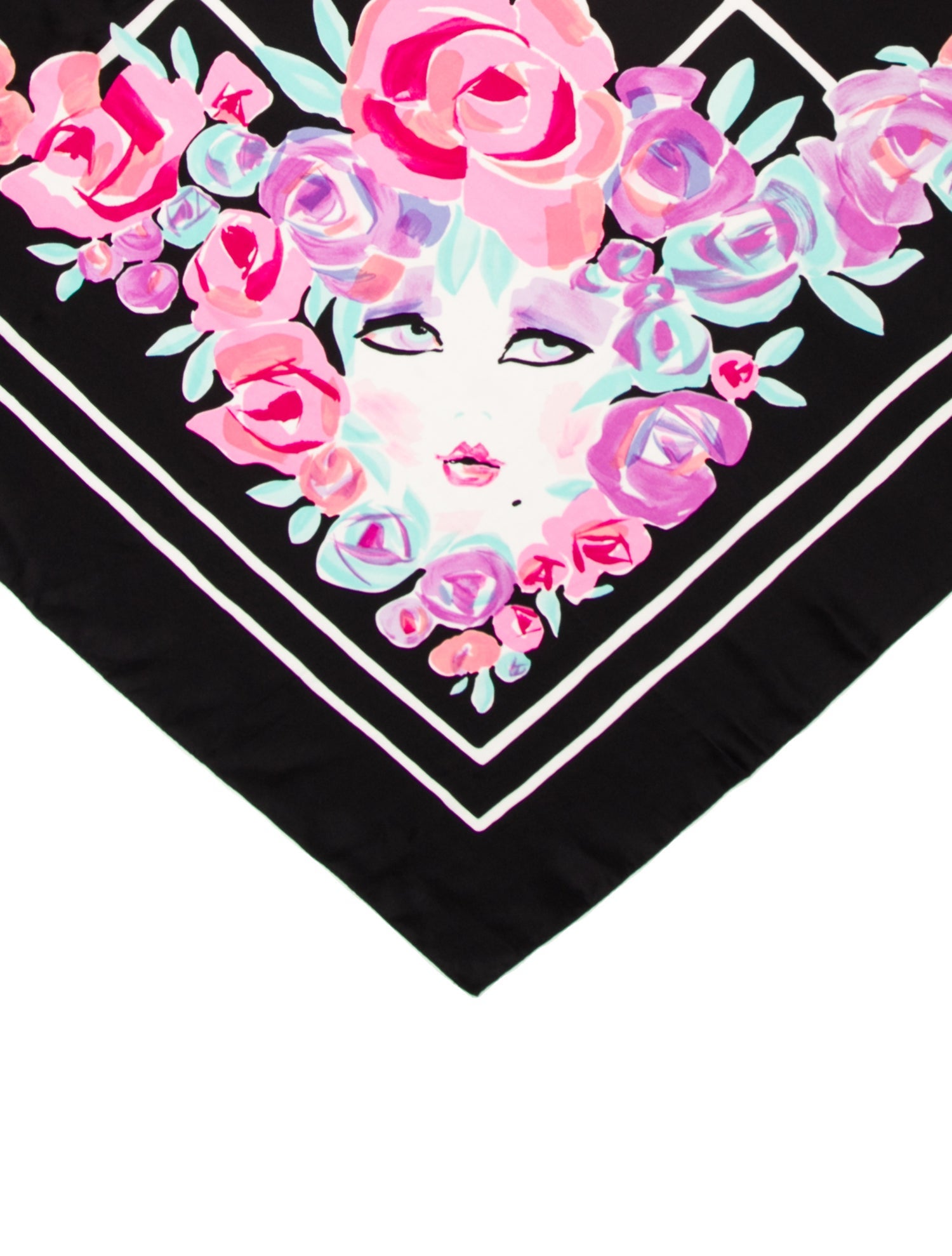 Bob Mackie Silk Floral Print Scarf