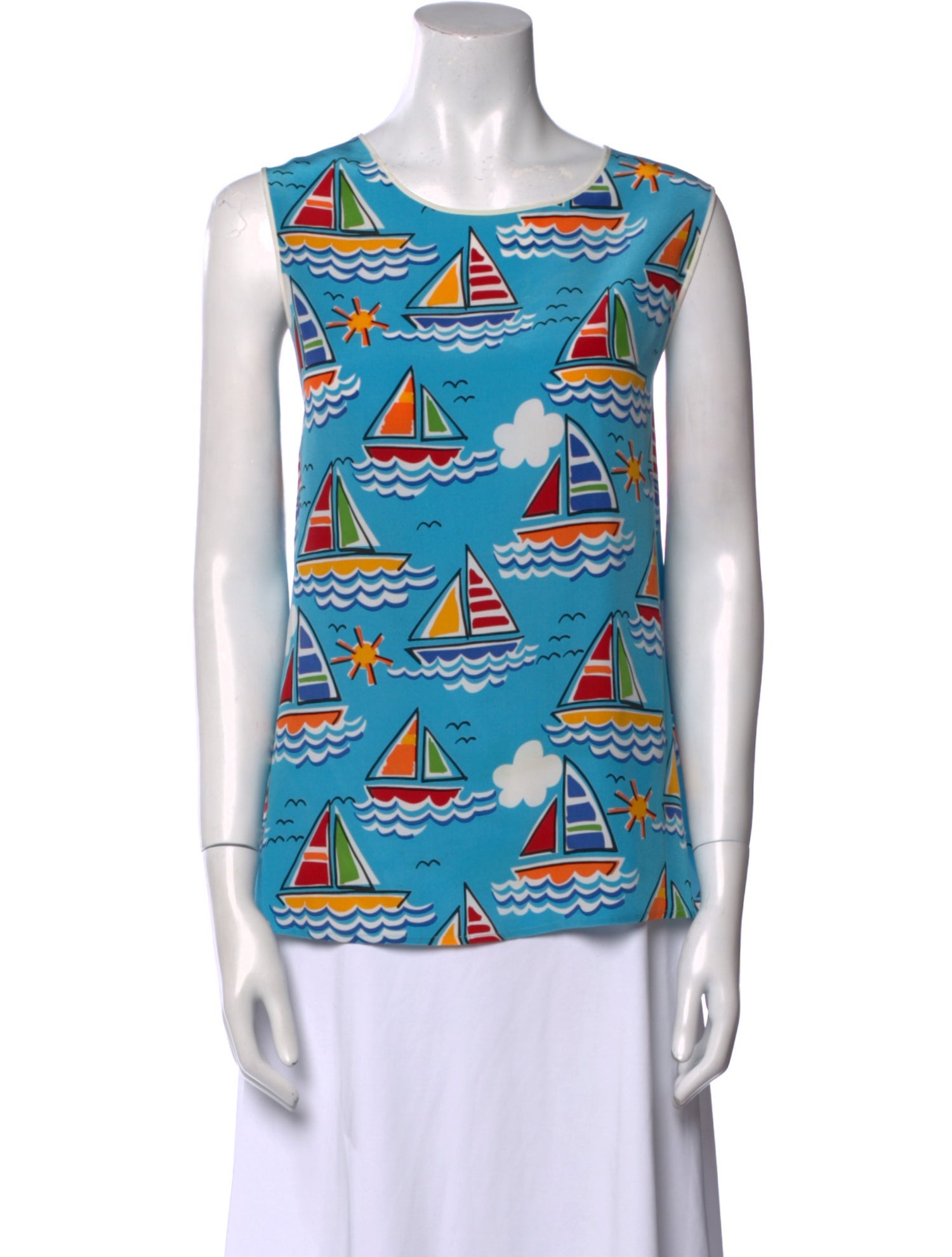 Bob Mackie Silk Printed Top