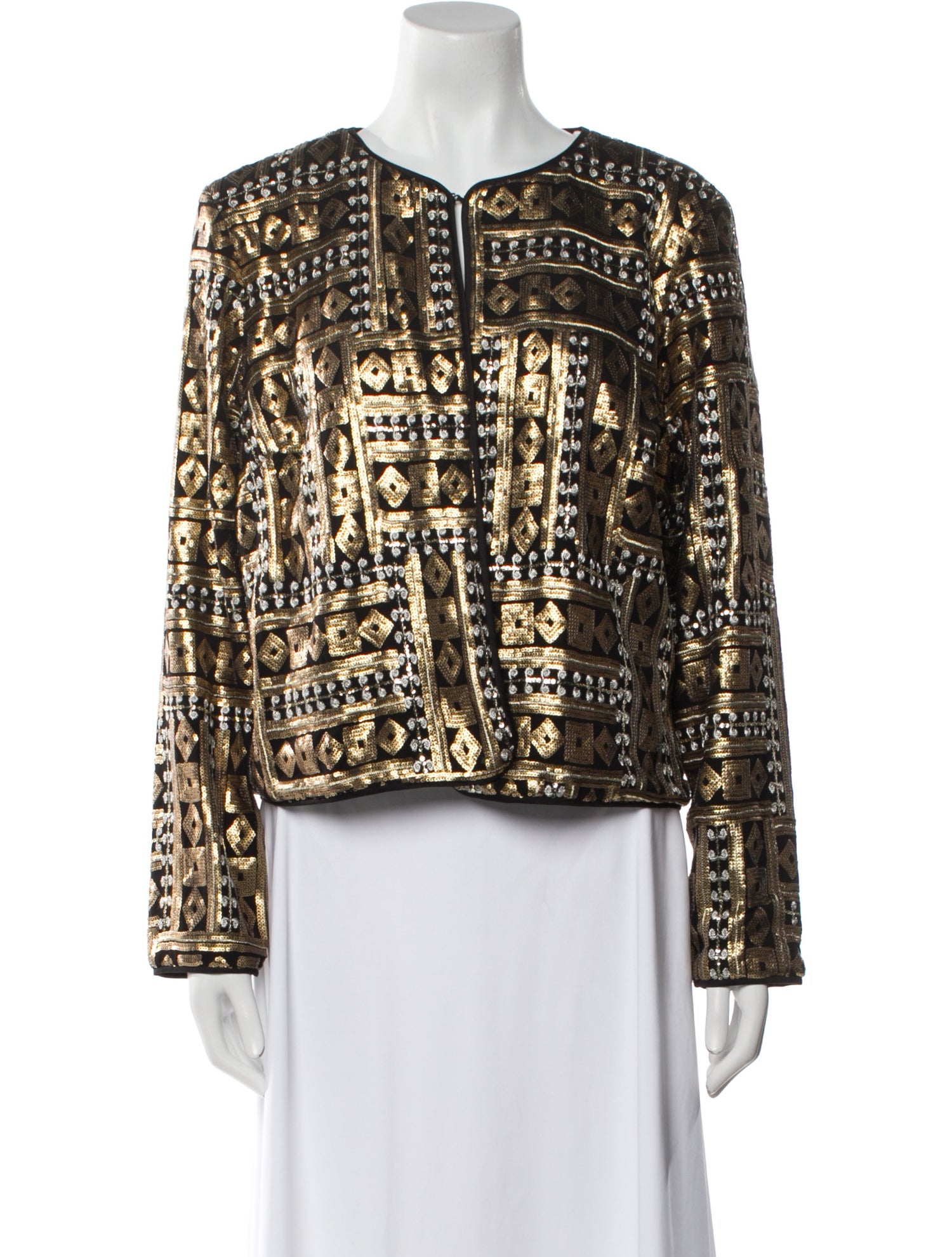 Bob Mackie Tweed Pattern Evening Jacket