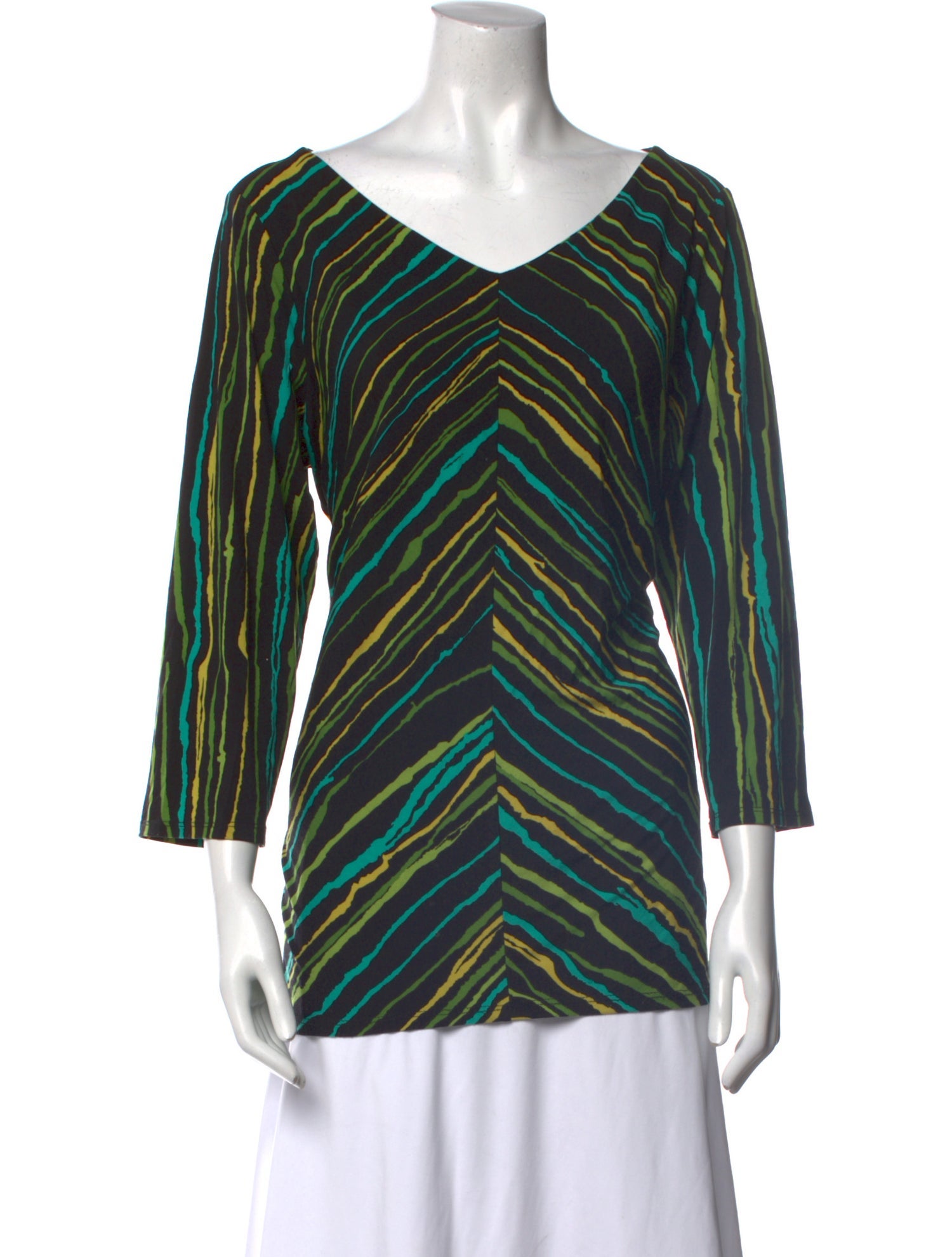 Bob Mackie Striped V-Neck Tunic