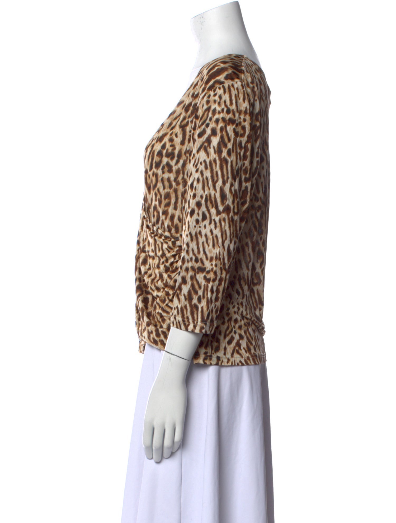 Bob Mackie Animal Print V-Neck Blouse