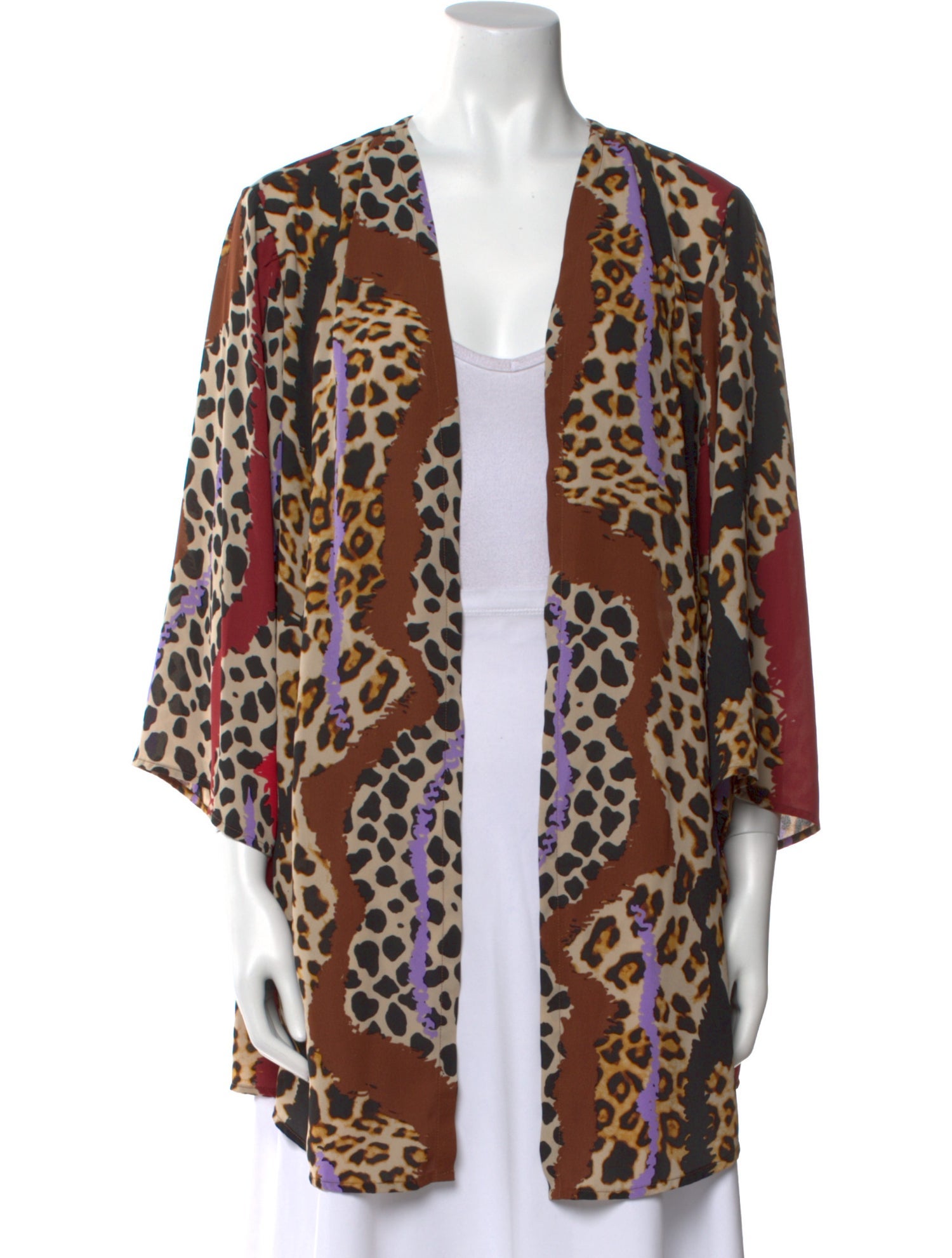 Bob Mackie Animal Print V-Neck Sweater