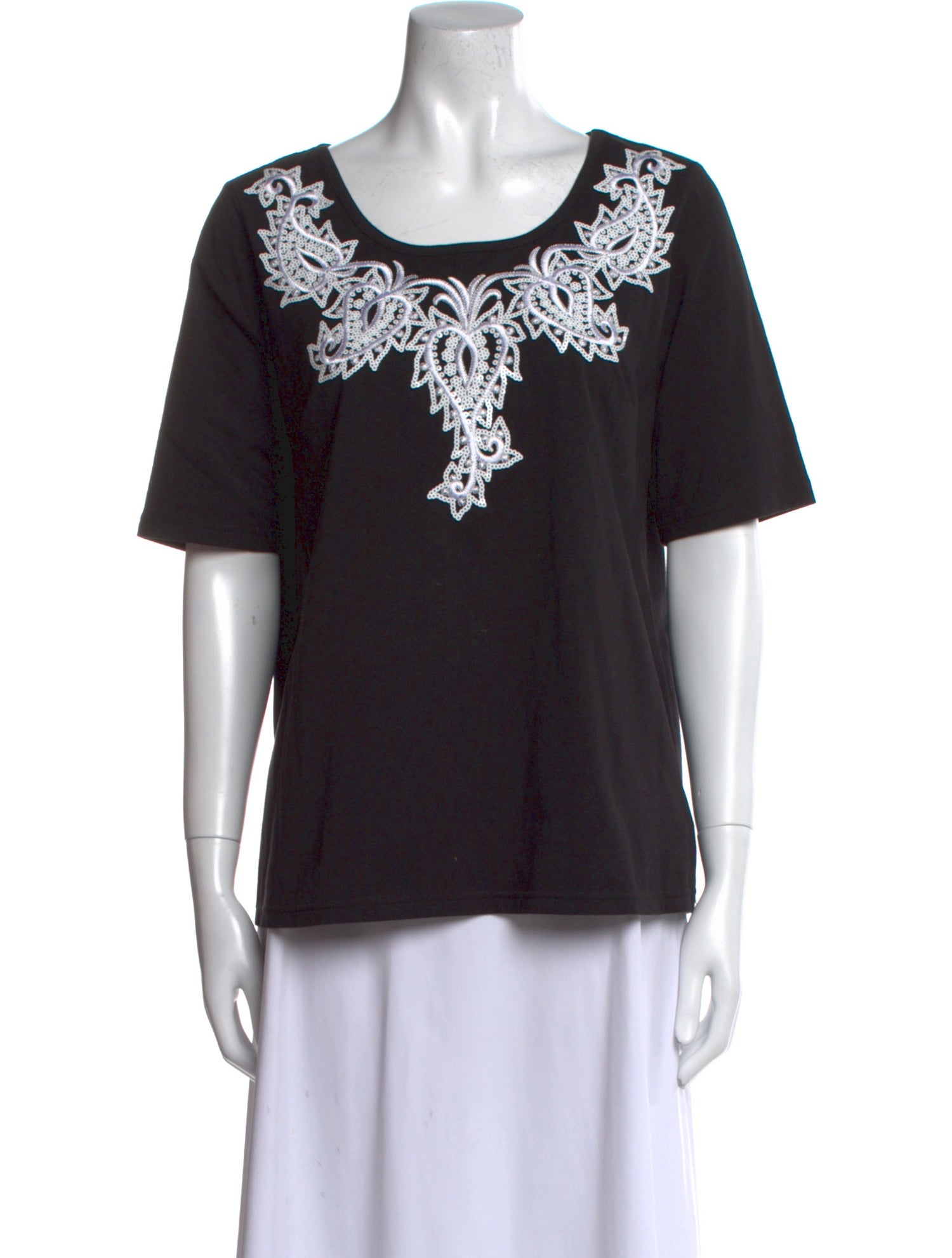 Bob Mackie Scoop Neck Short Sleeve T-Shirt