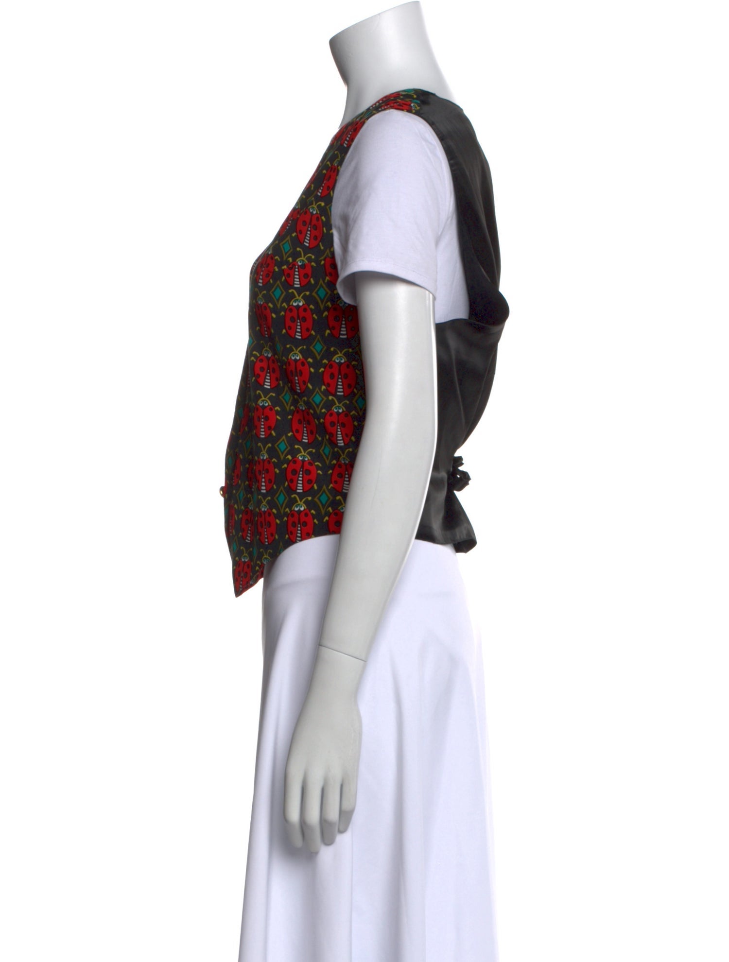 Bob Mackie Silk Printed Crop Top