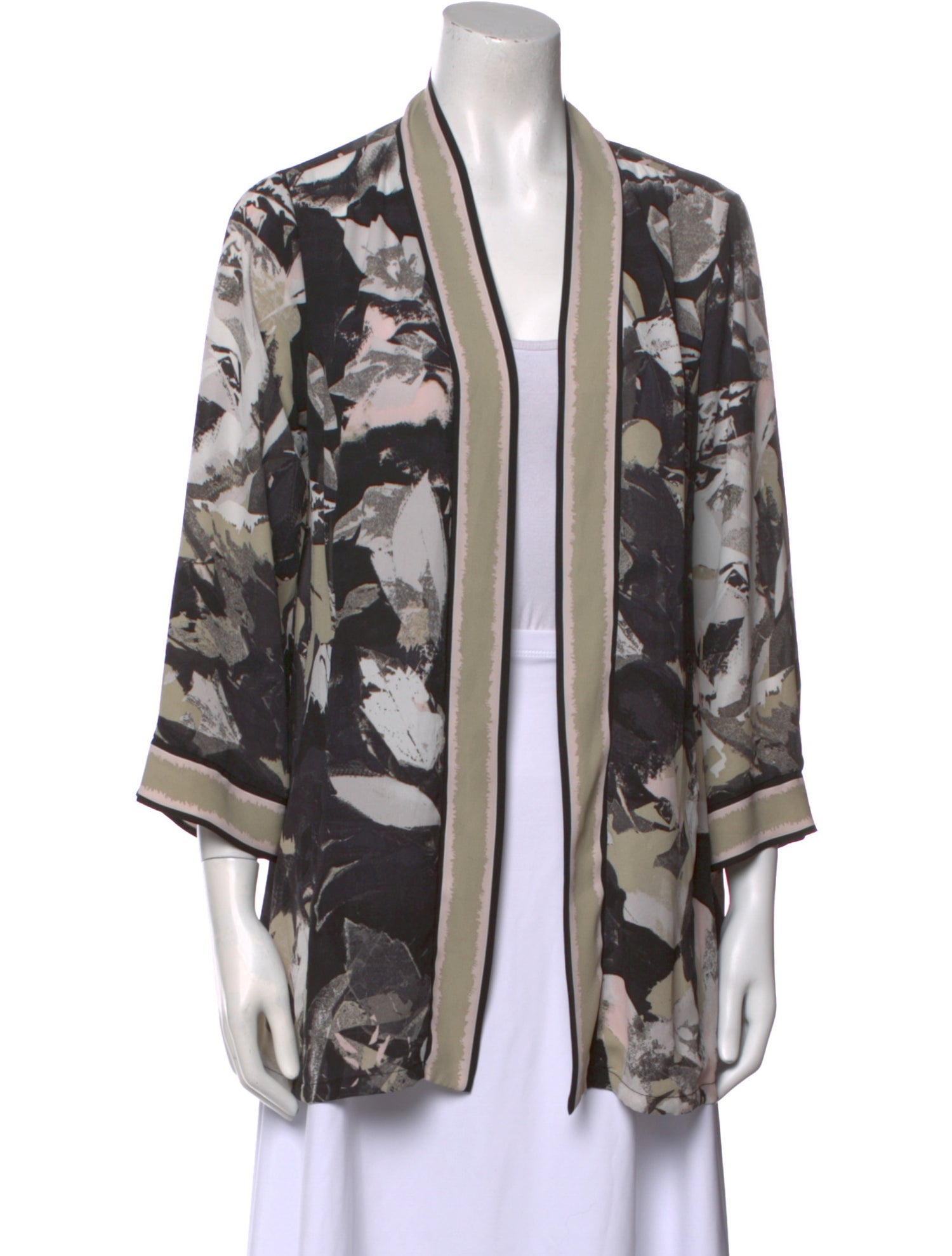 Bob Mackie Floral Print V-Neck Blouse