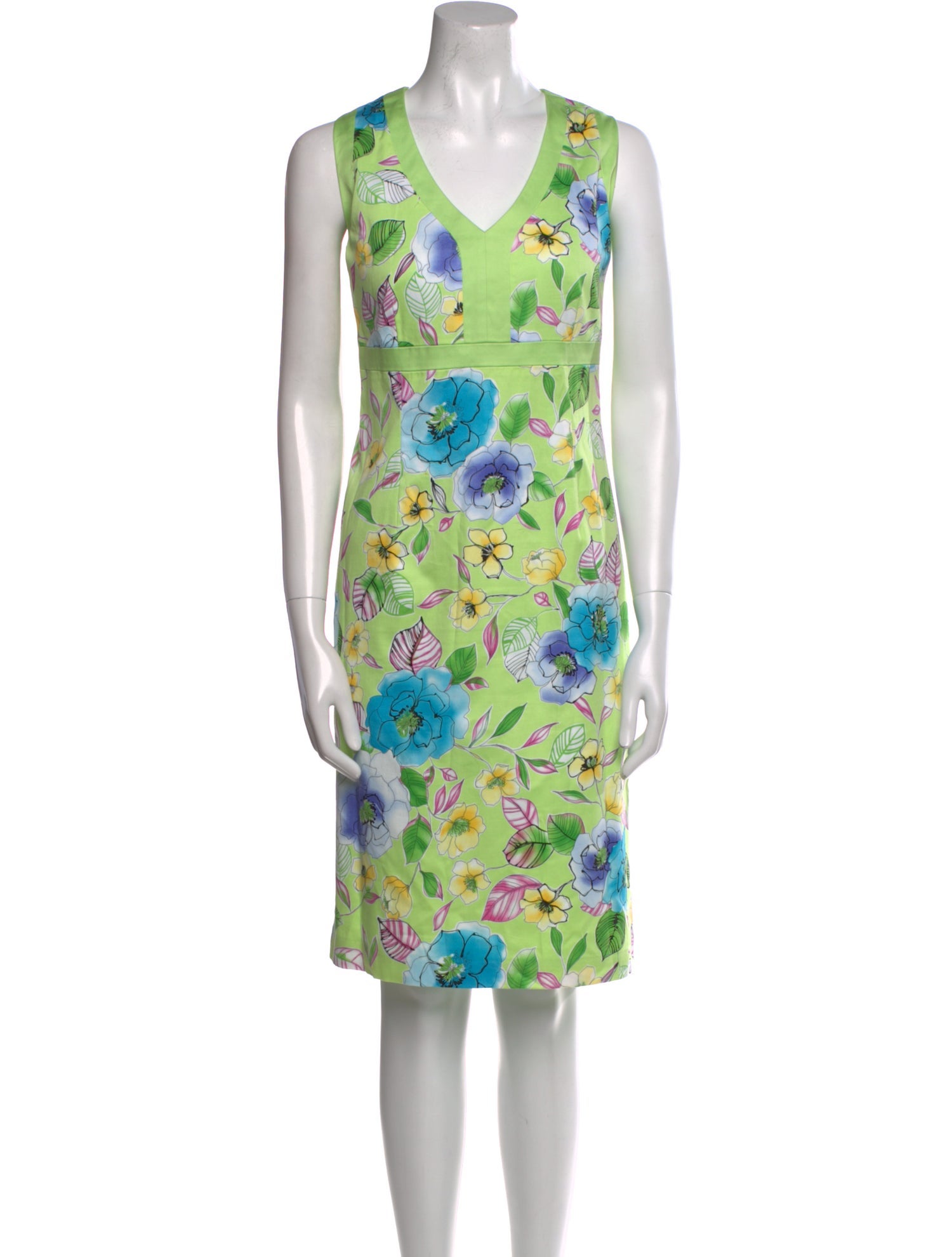 Bob Mackie Floral Print Knee-Length Dress