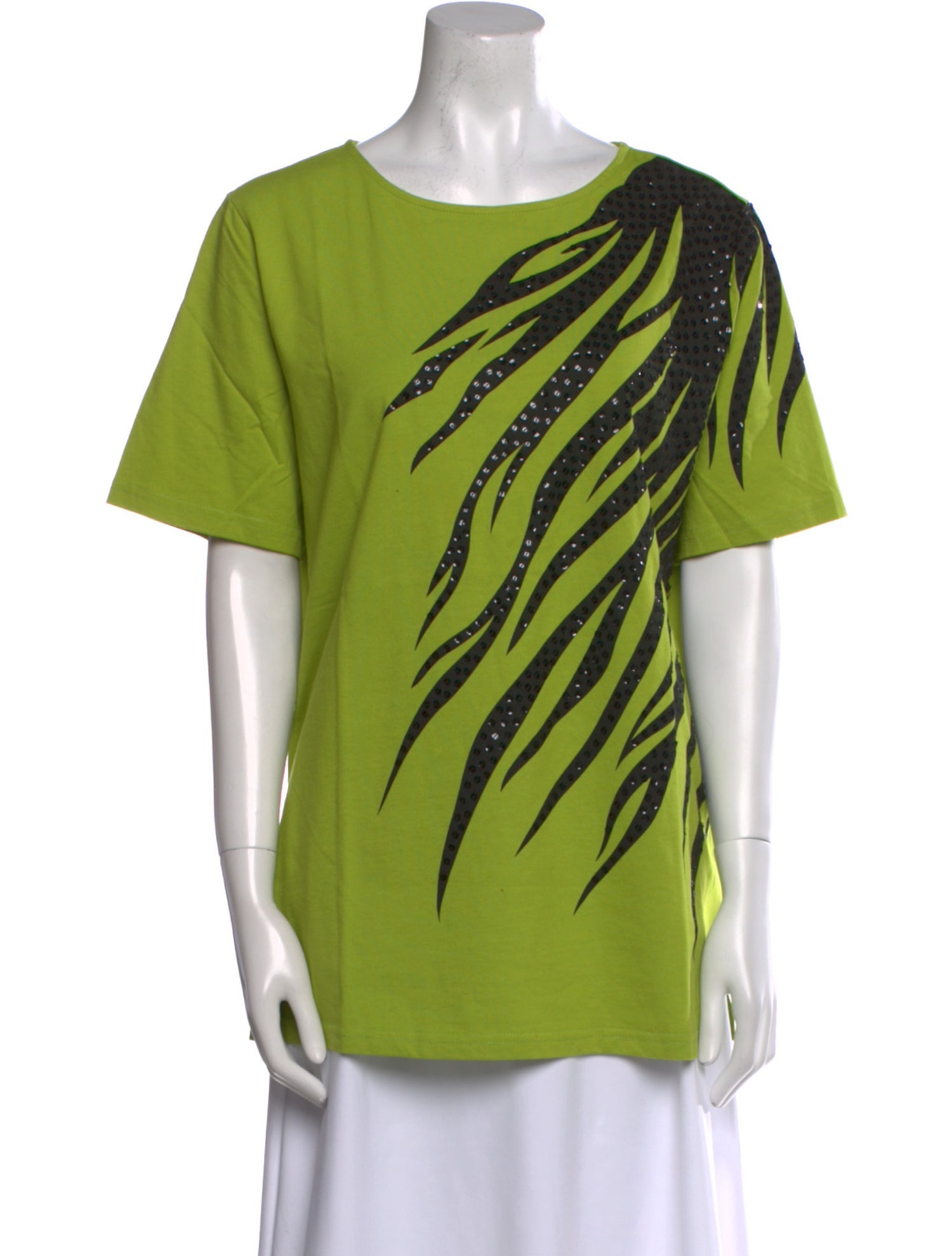 Bob Mackie Wearable Art Graphic Print Bateau Neckline T-Shirt