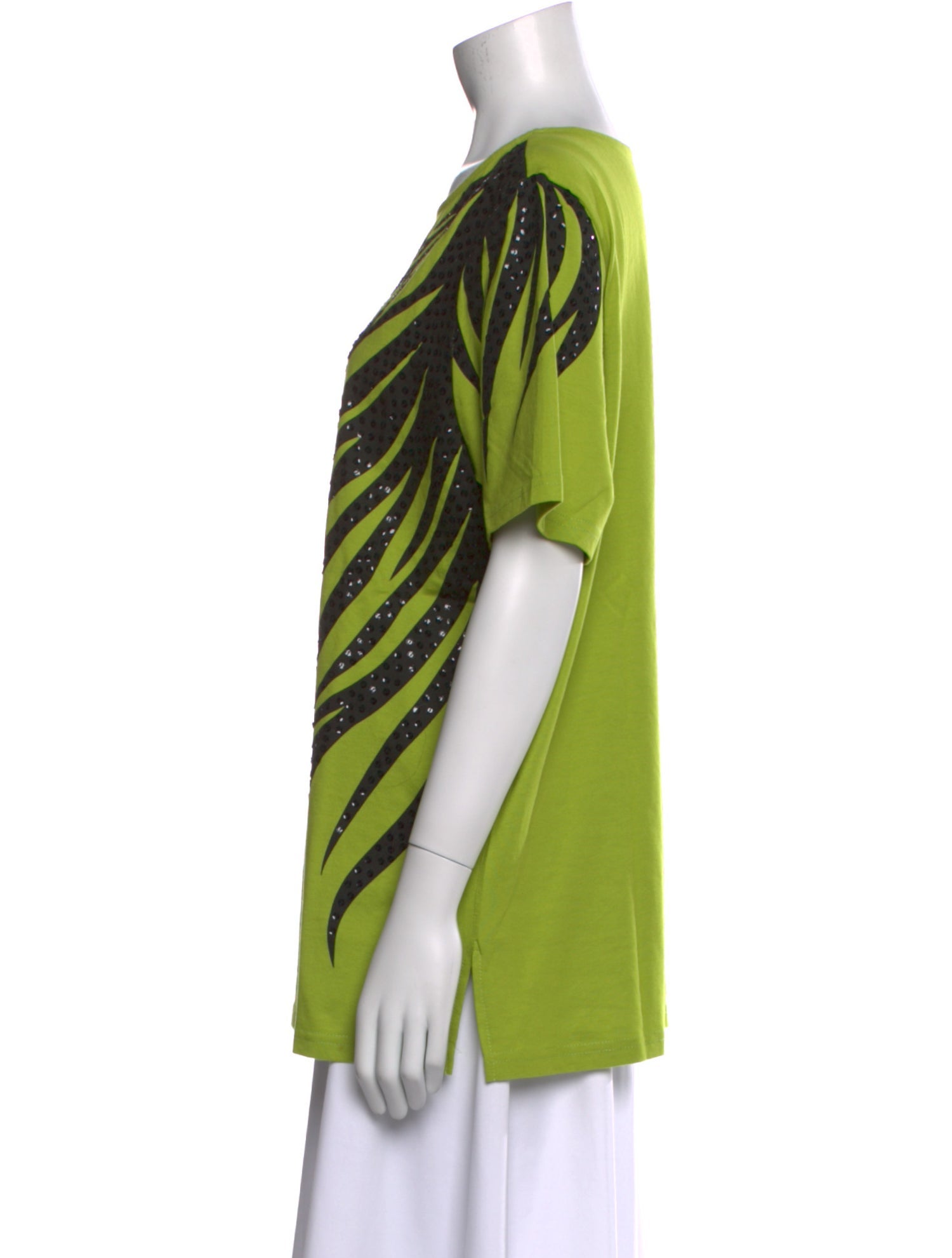 Bob Mackie Wearable Art Graphic Print Bateau Neckline T-Shirt