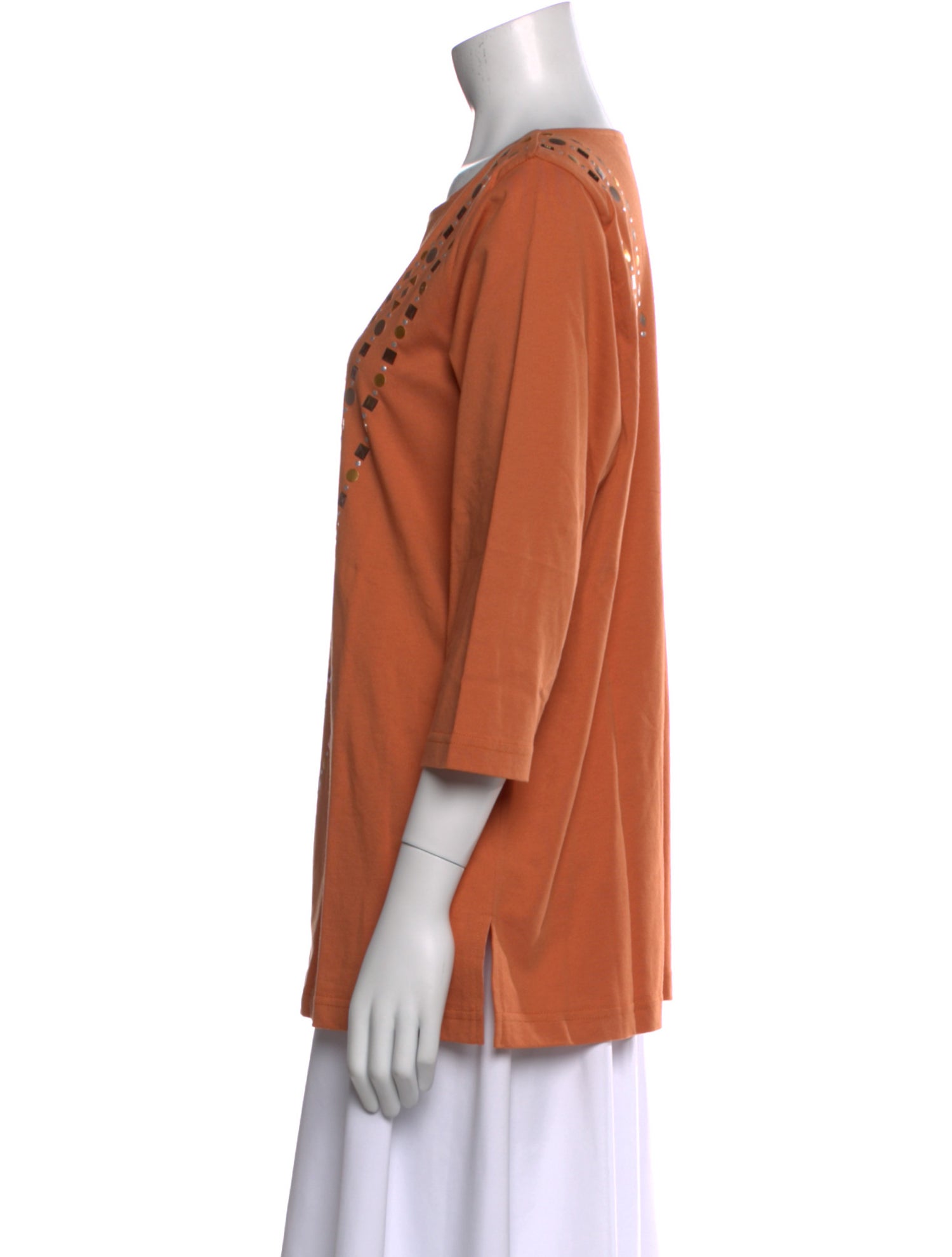 Bob Mackie Bateau Neckline Three-Quarter Sleeve Tunic