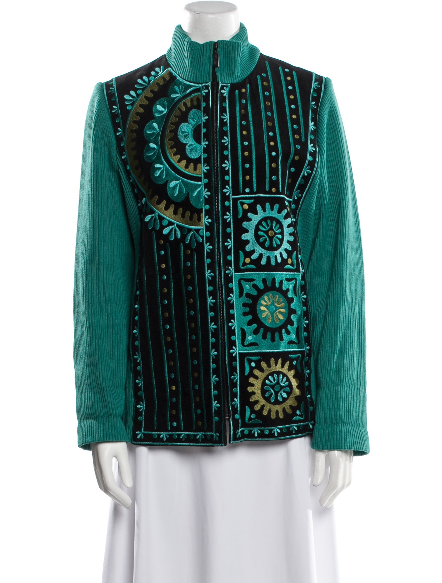 Bob Mackie Leather Printed Evening Jacket