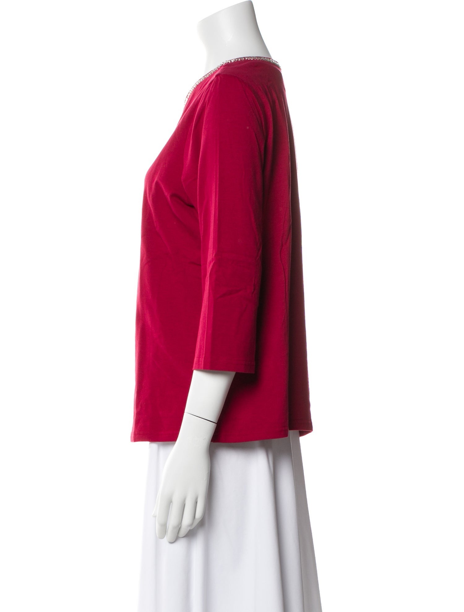 Bob Mackie V-Neck Three-Quarter Sleeve Blouse