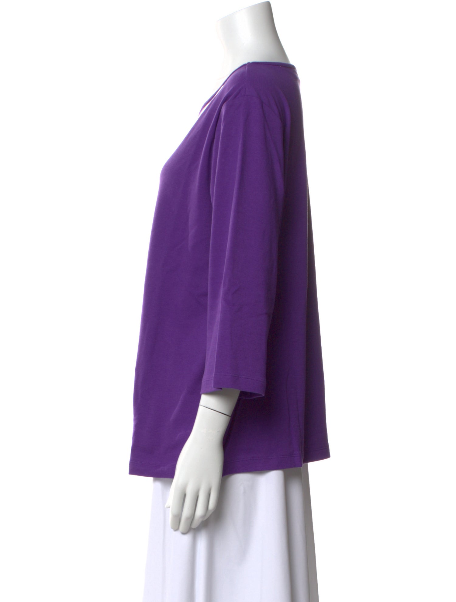 Bob Mackie Scoop Neck Three-Quarter Sleeve Blouse