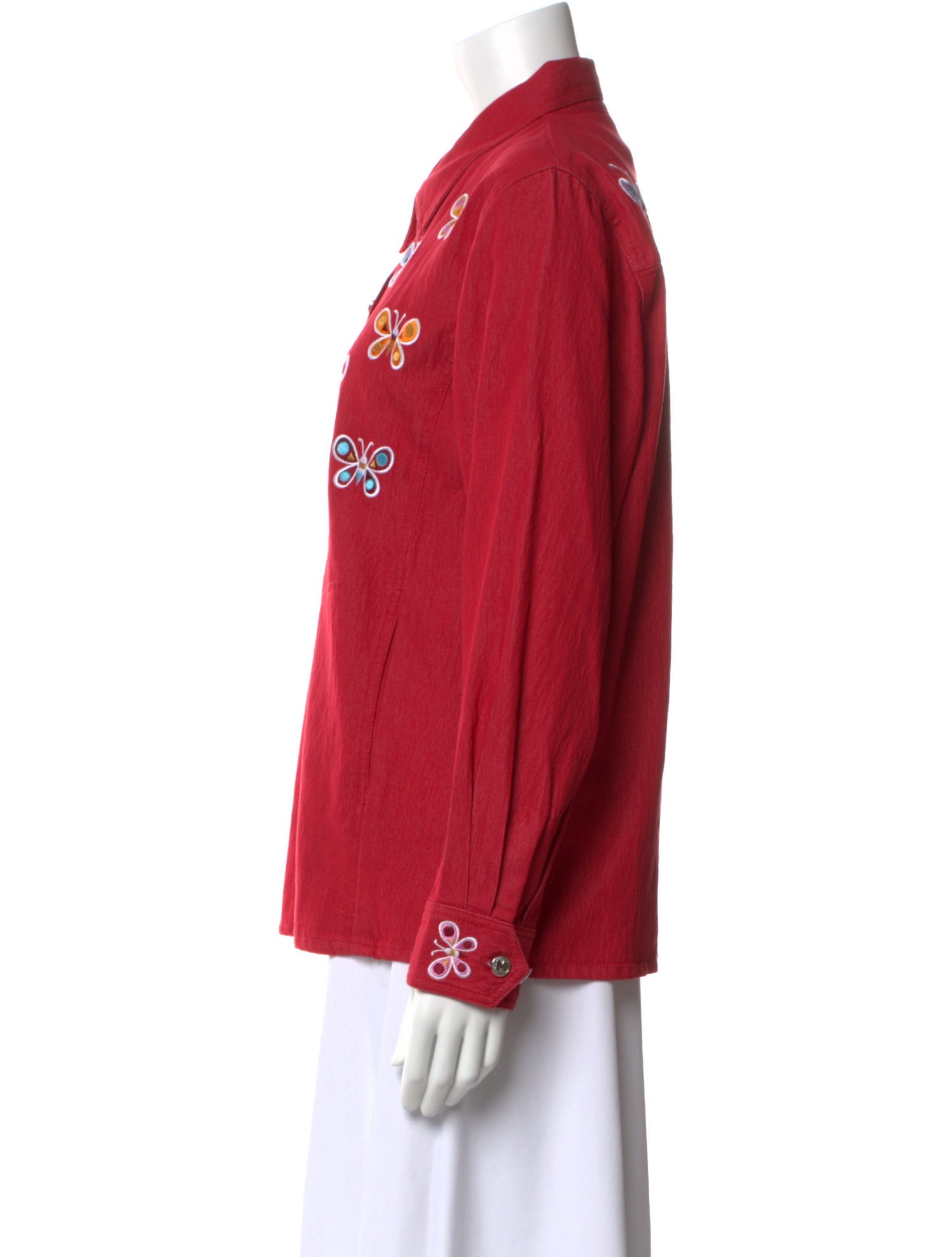 Bob Mackie Printed Long Sleeve Button-Up Top