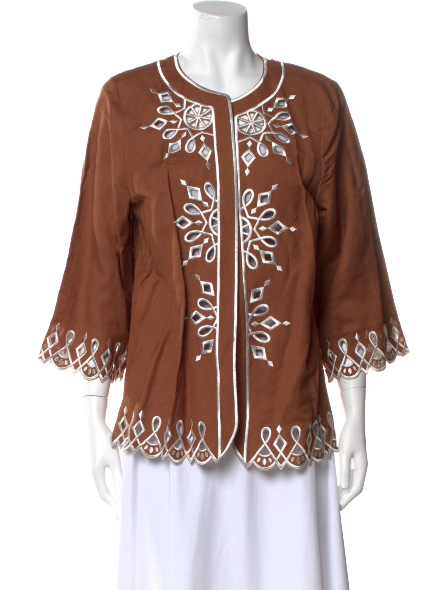 Bob Mackie Printed Crew Neck Top