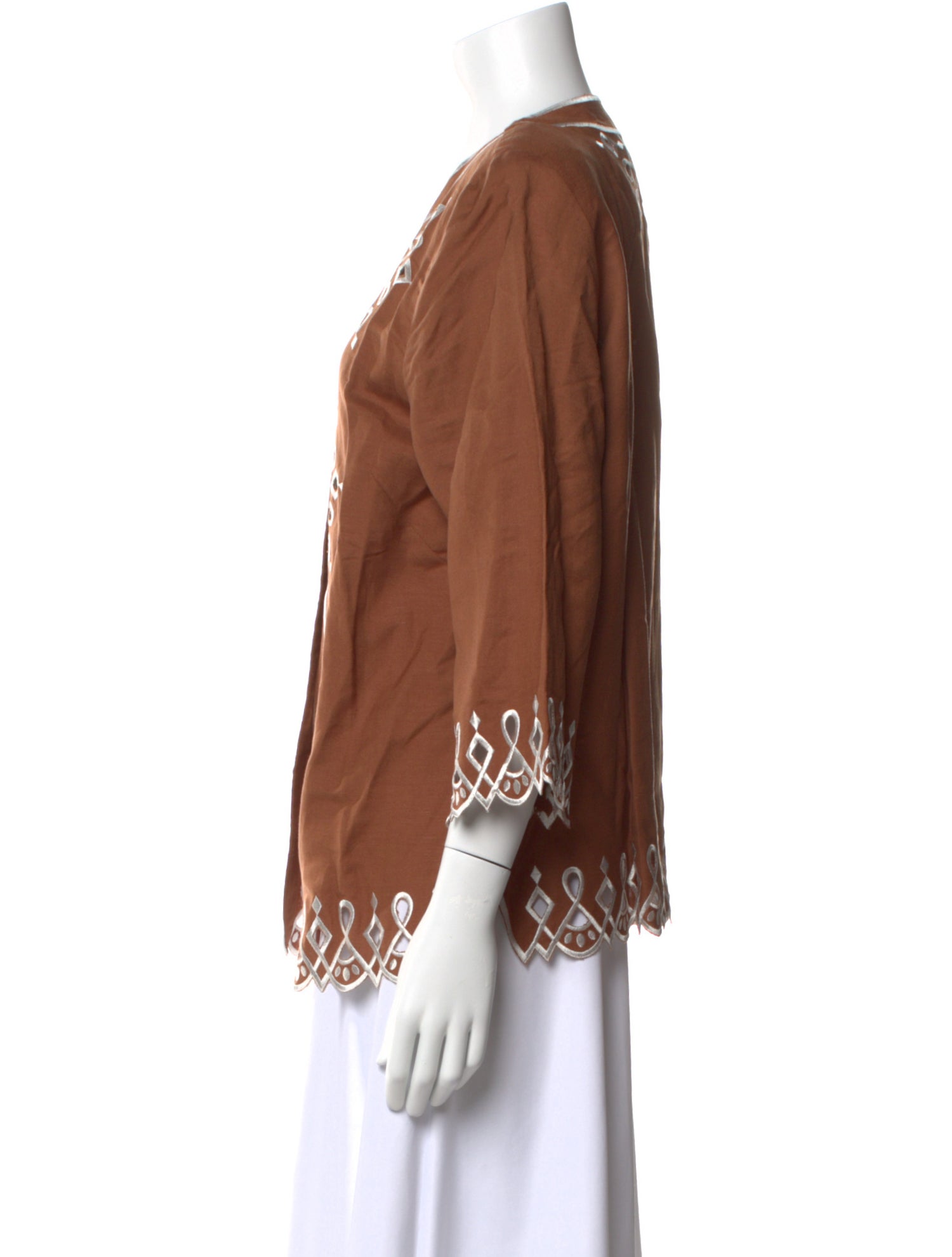 Bob Mackie Printed Crew Neck Top