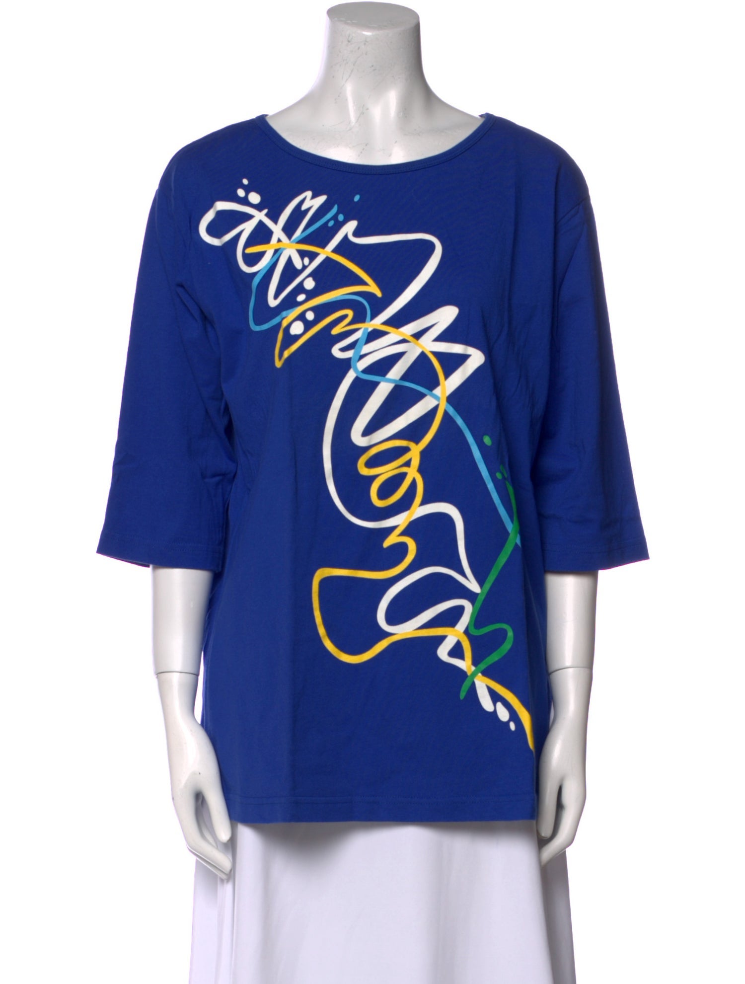 Bob Mackie Graphic Print Scoop Neck T-Shirt