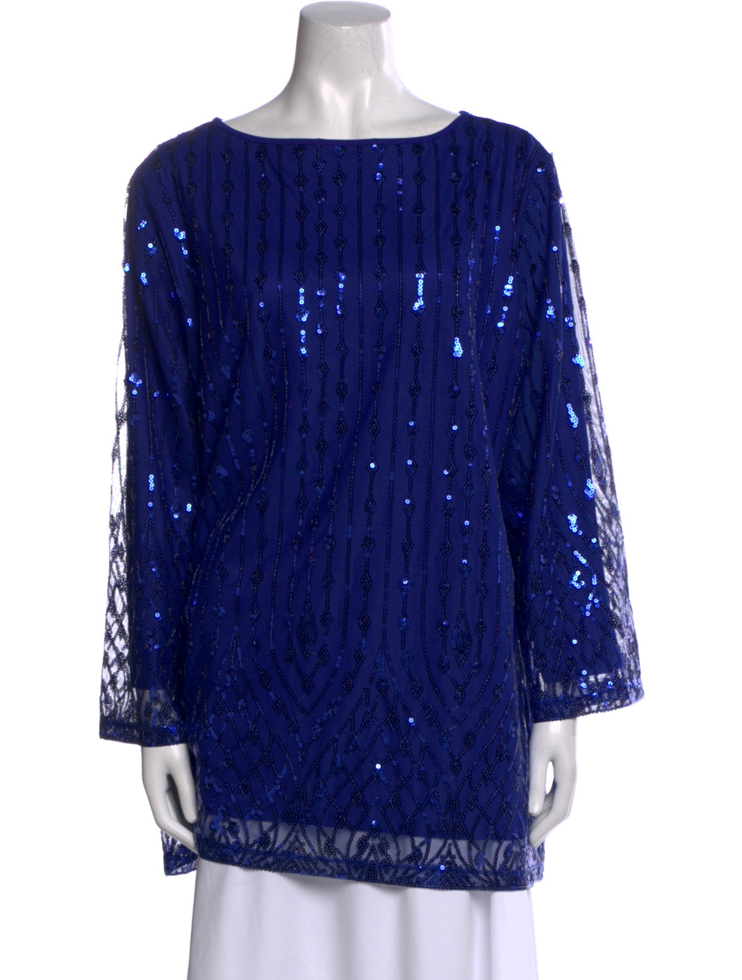 Bob Mackie Bateau Neckline Long Sleeve Tunic