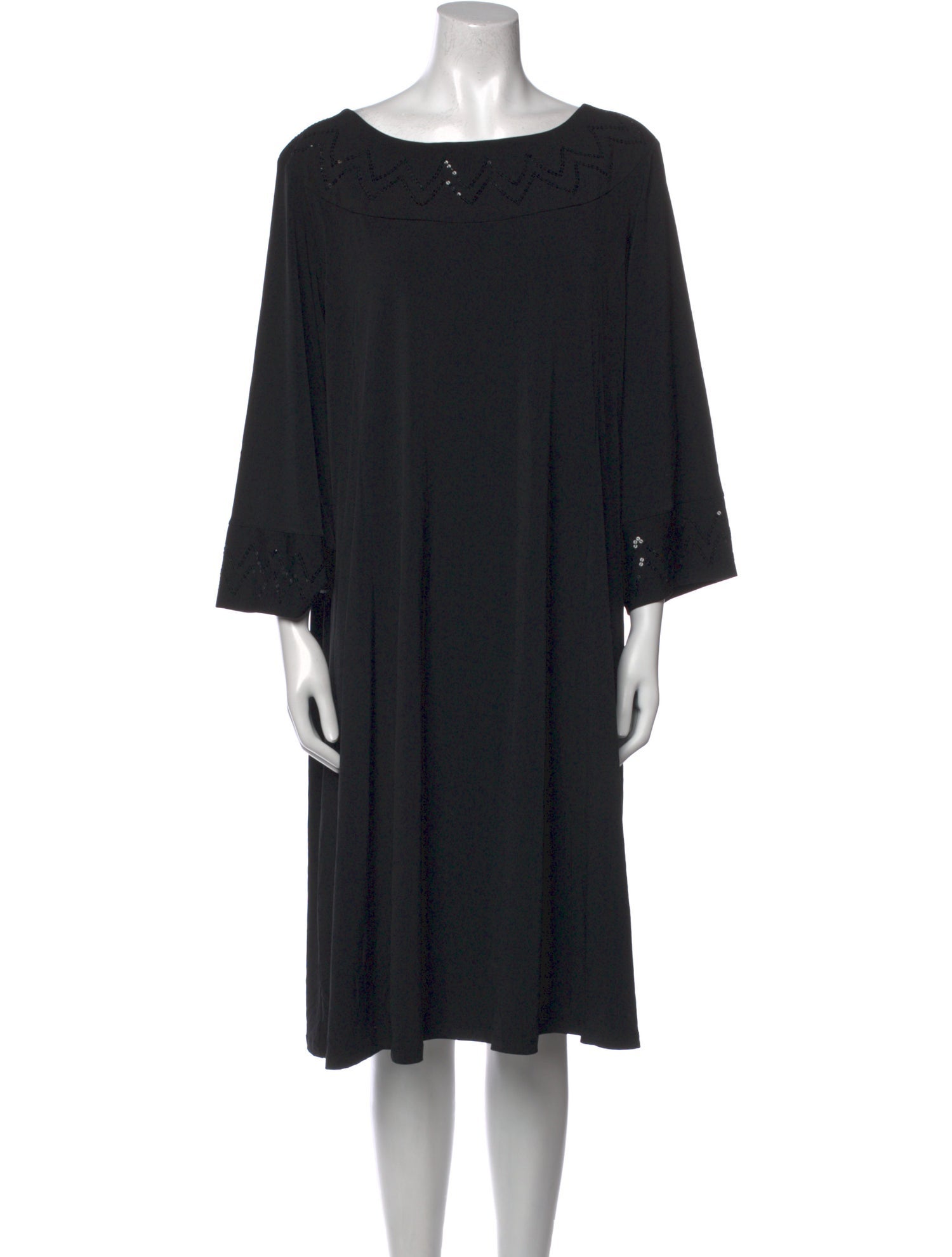 Bob Mackie Bateau Neckline Knee-Length Dress