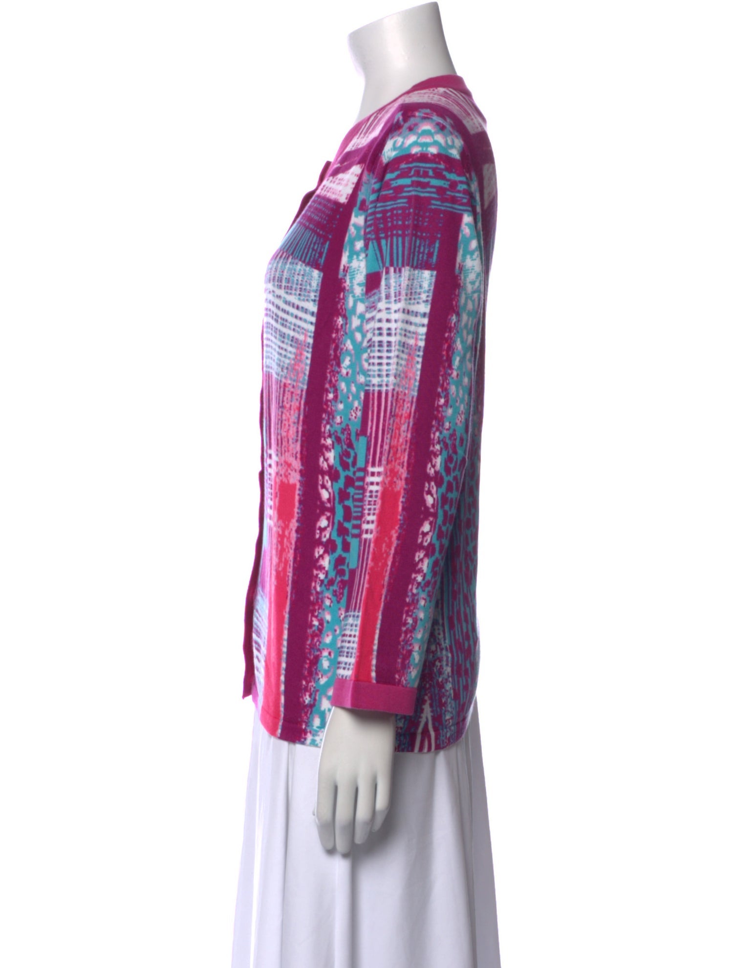 Bob Mackie Printed Scoop Neck Sweater