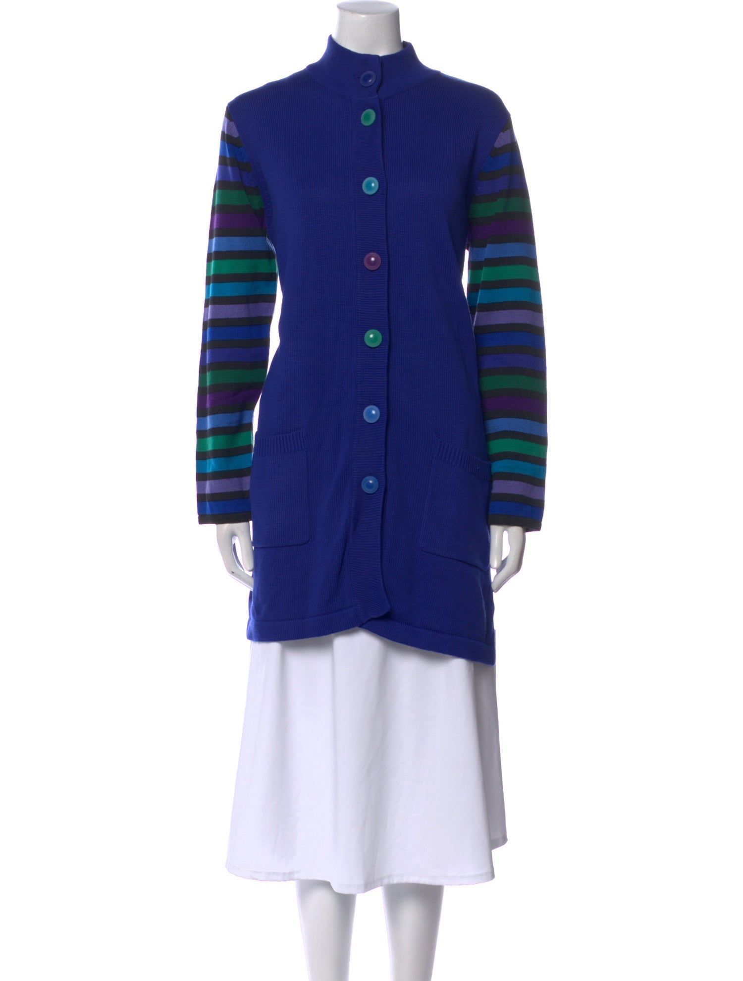 Bob Mackie Striped Mock Neck Sweater