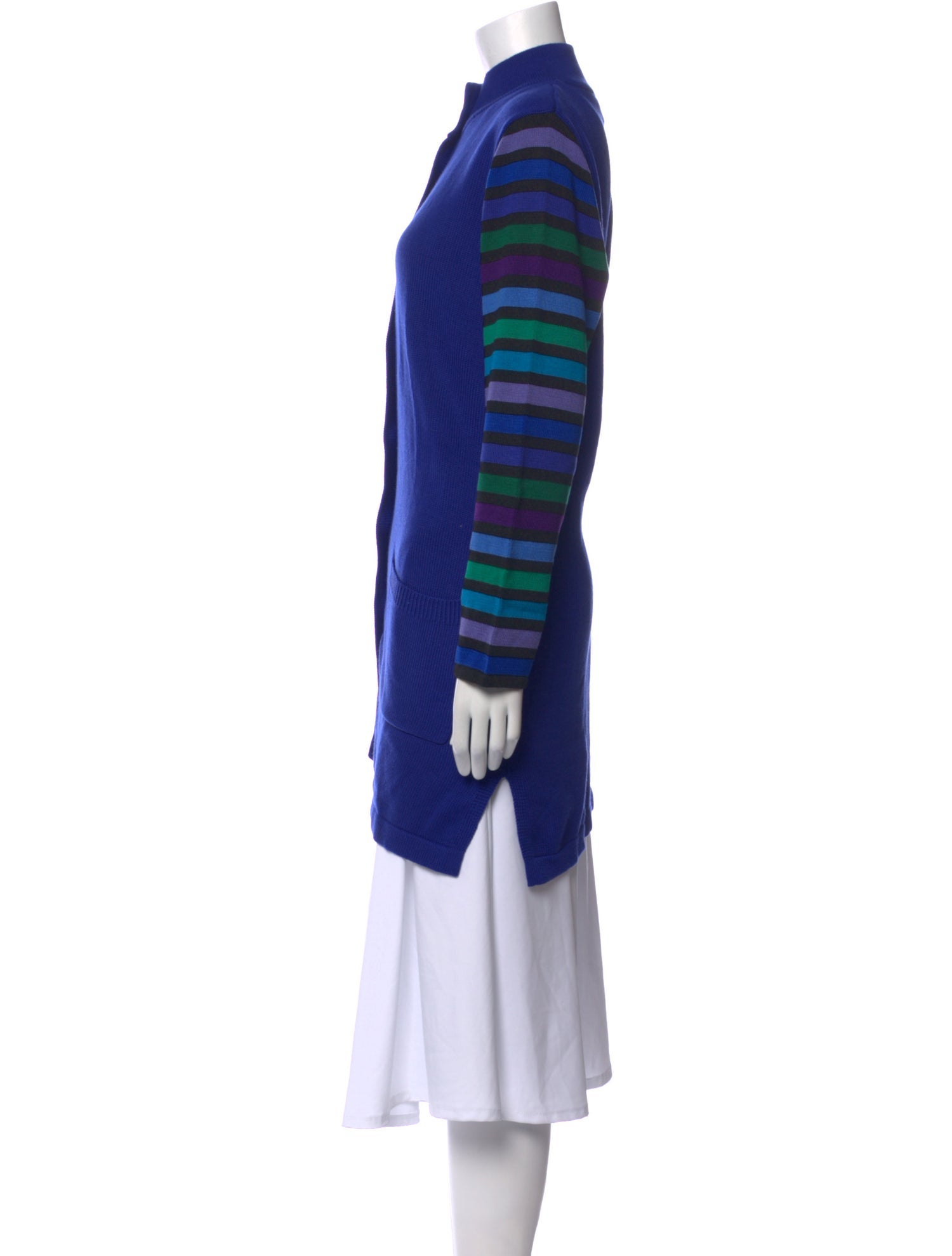 Bob Mackie Striped Mock Neck Sweater