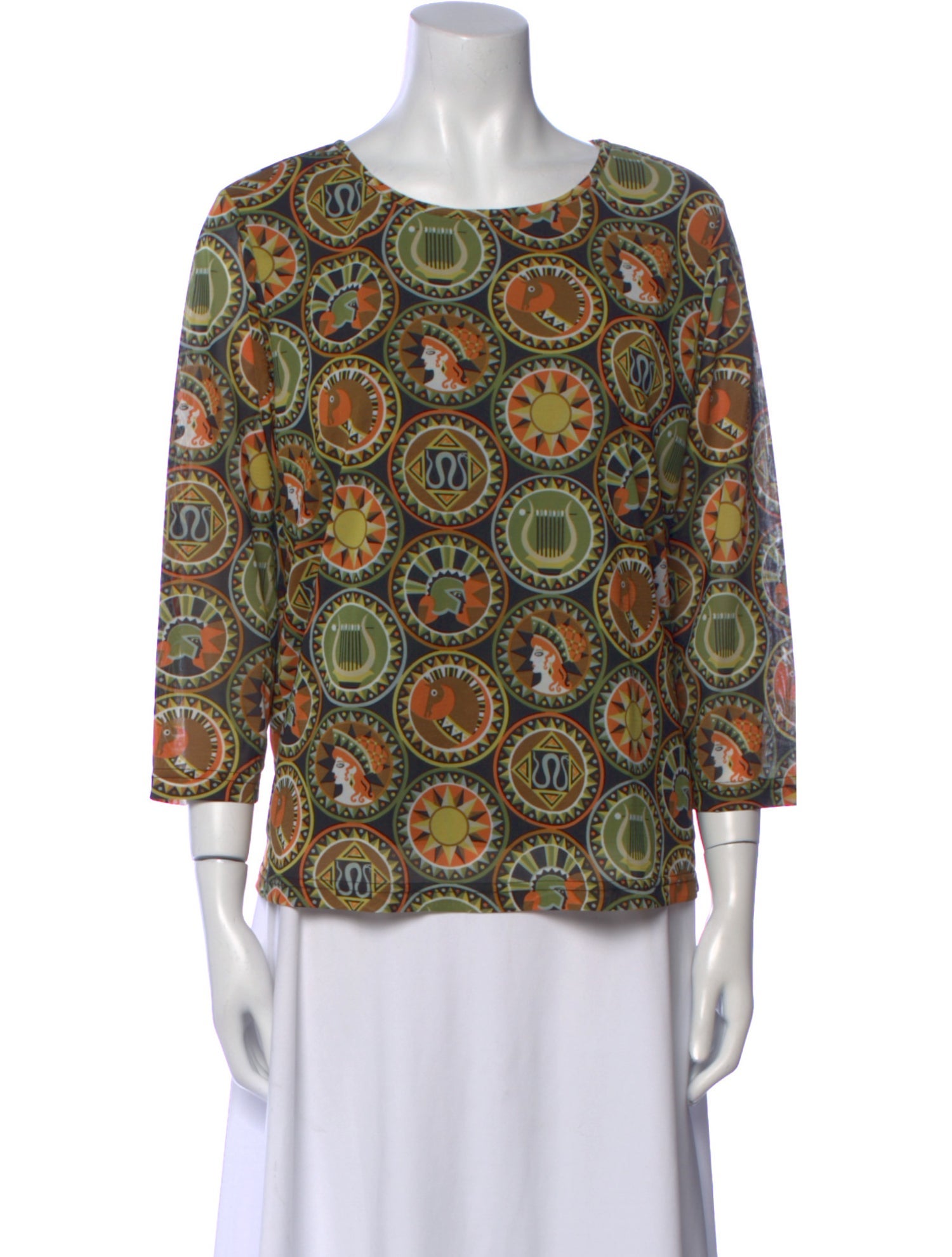 Bob Mackie Paisley Print Scoop Neck Blouse
