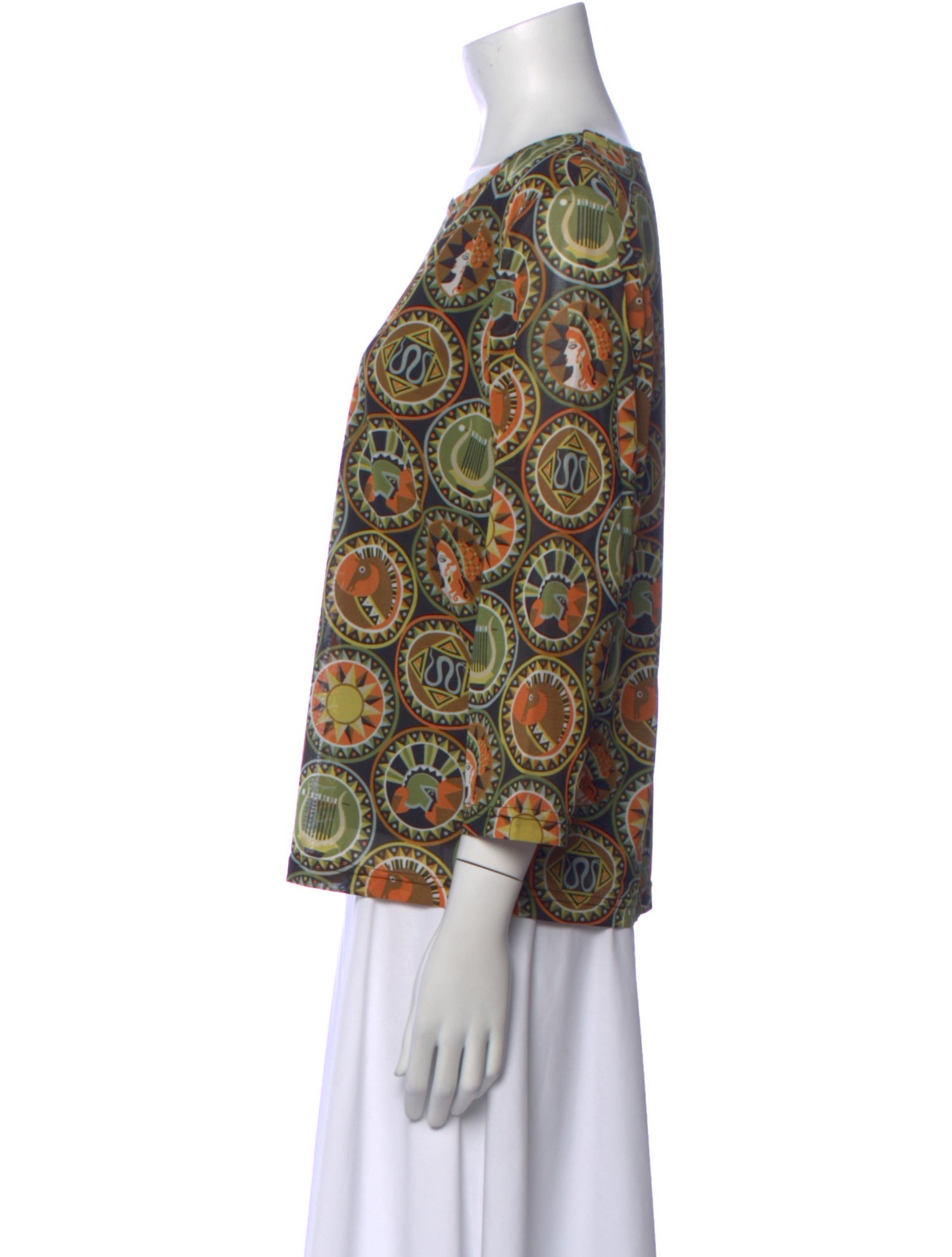 Bob Mackie Paisley Print Scoop Neck Blouse