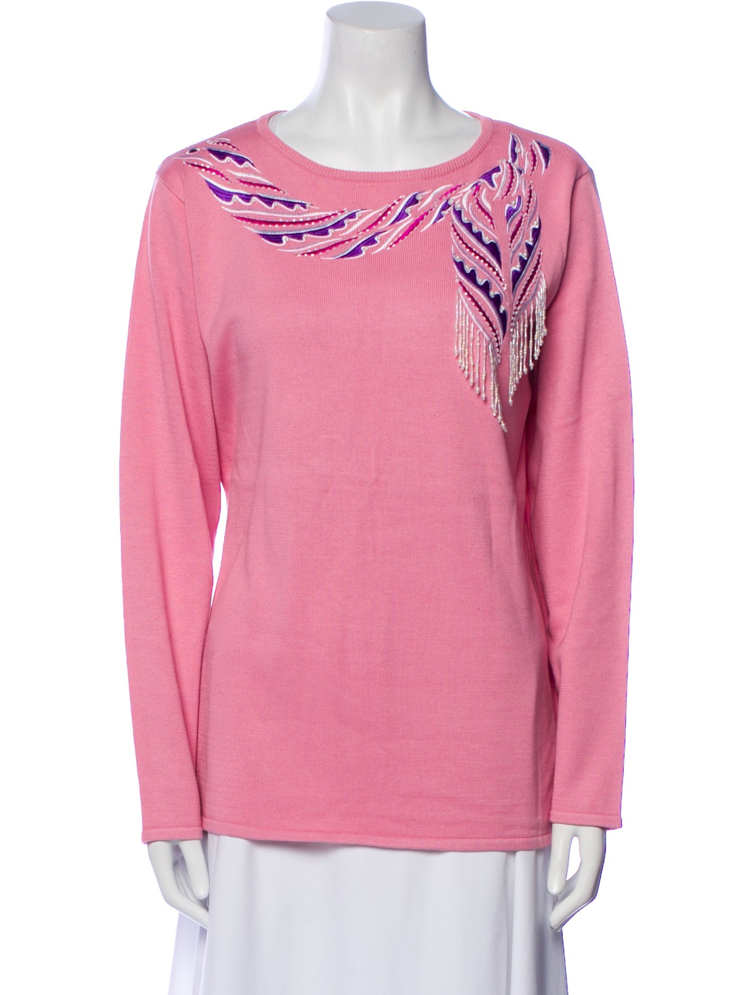 Bob Mackie Bateau Neckline Long Sleeve Sweatshirt