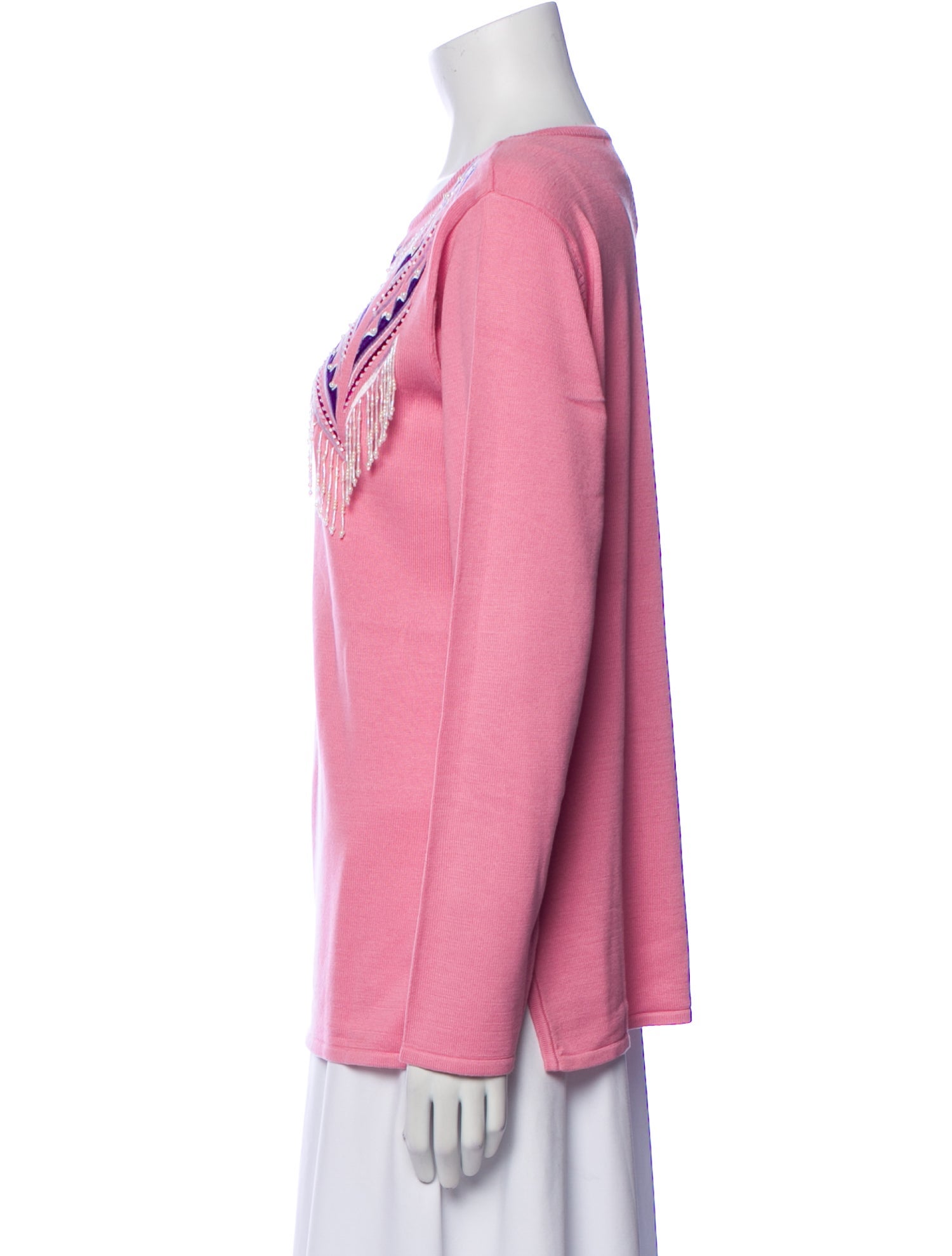 Bob Mackie Bateau Neckline Long Sleeve Sweatshirt