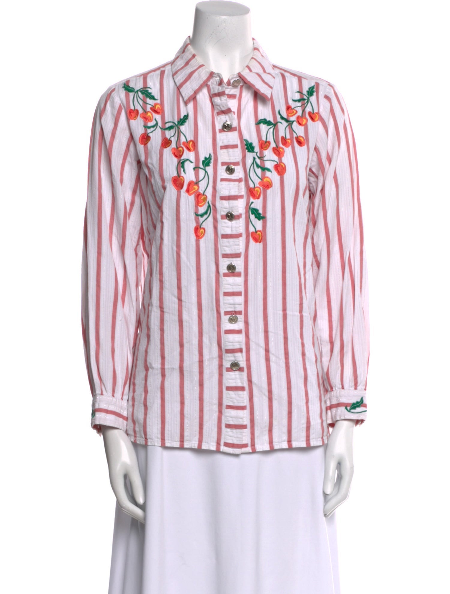 Bob Mackie Printed Long Sleeve Button-Up Top