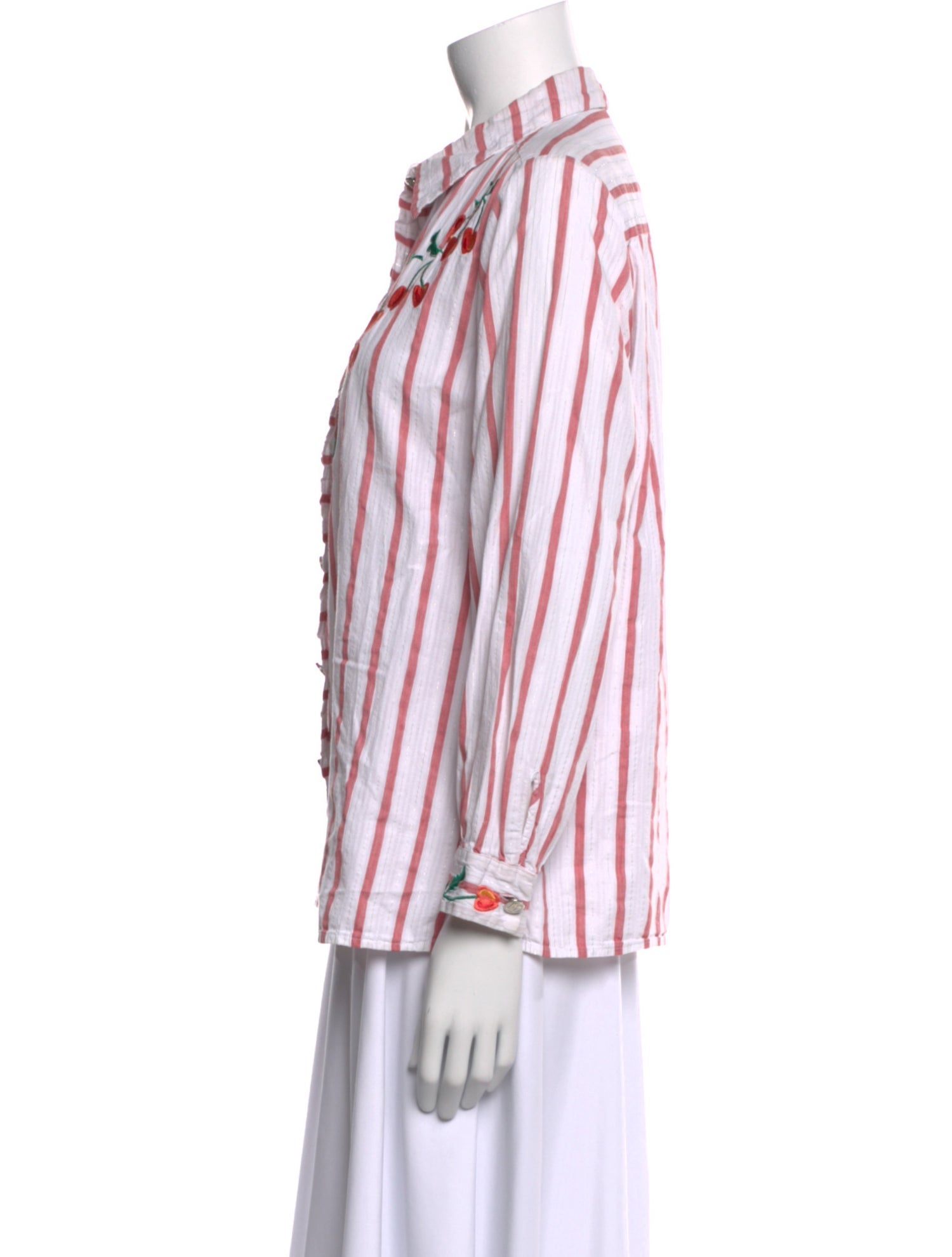 Bob Mackie Printed Long Sleeve Button-Up Top