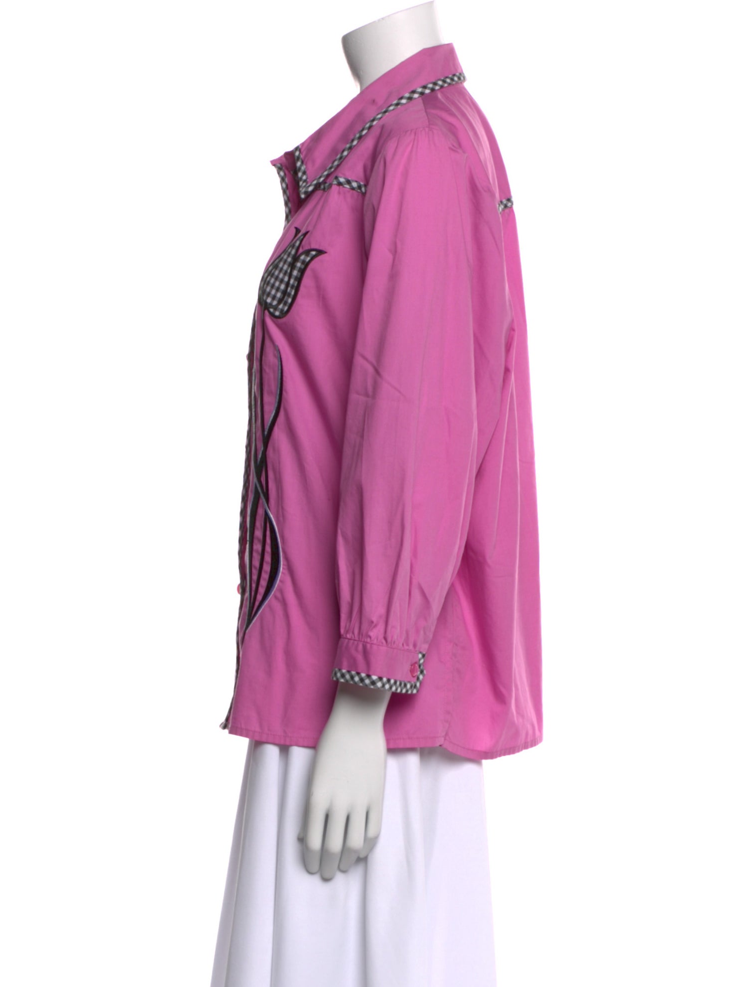 Bob Mackie Three-Quarter Sleeve Button-Up Top