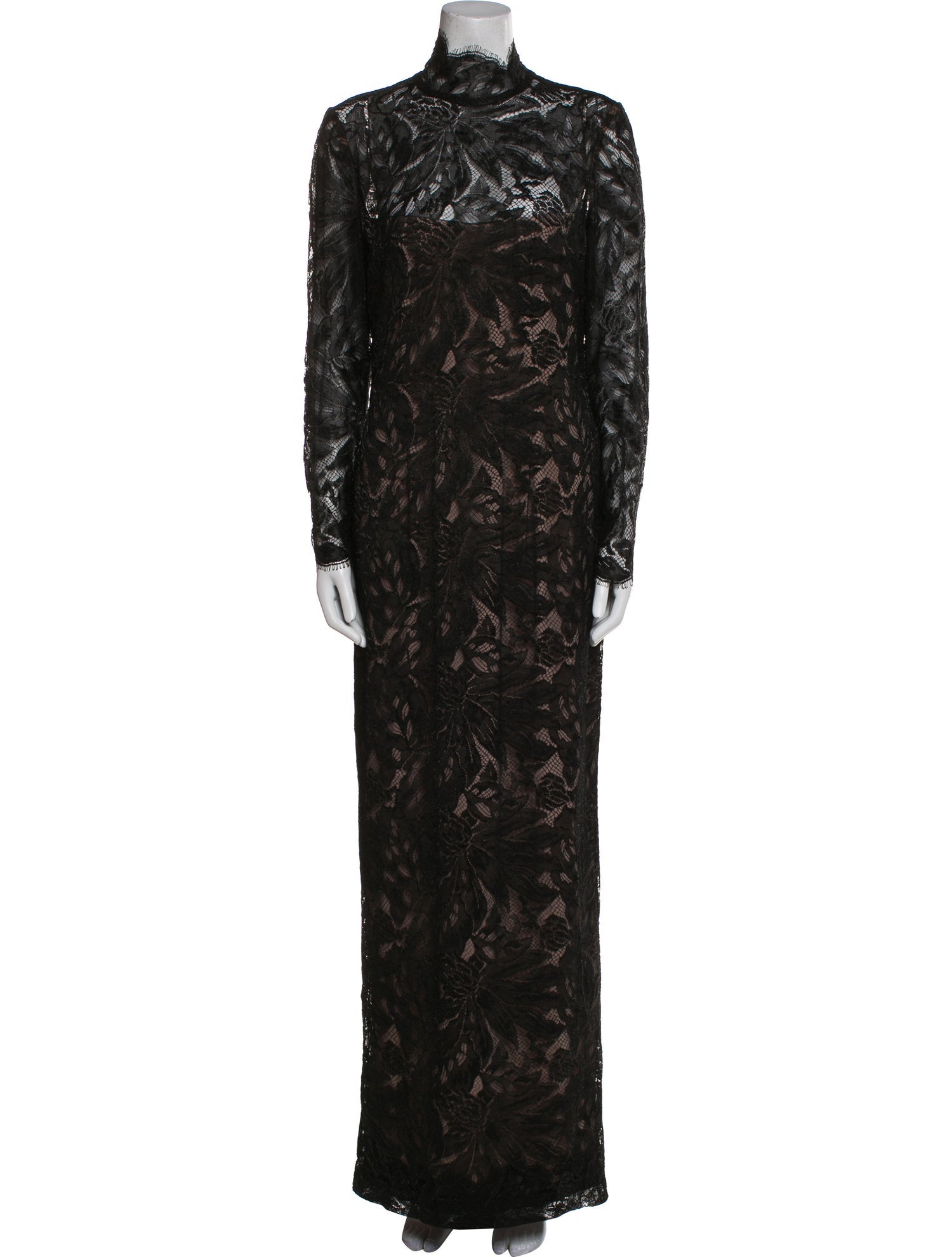 Bob Mackie Lace Pattern Long Dress