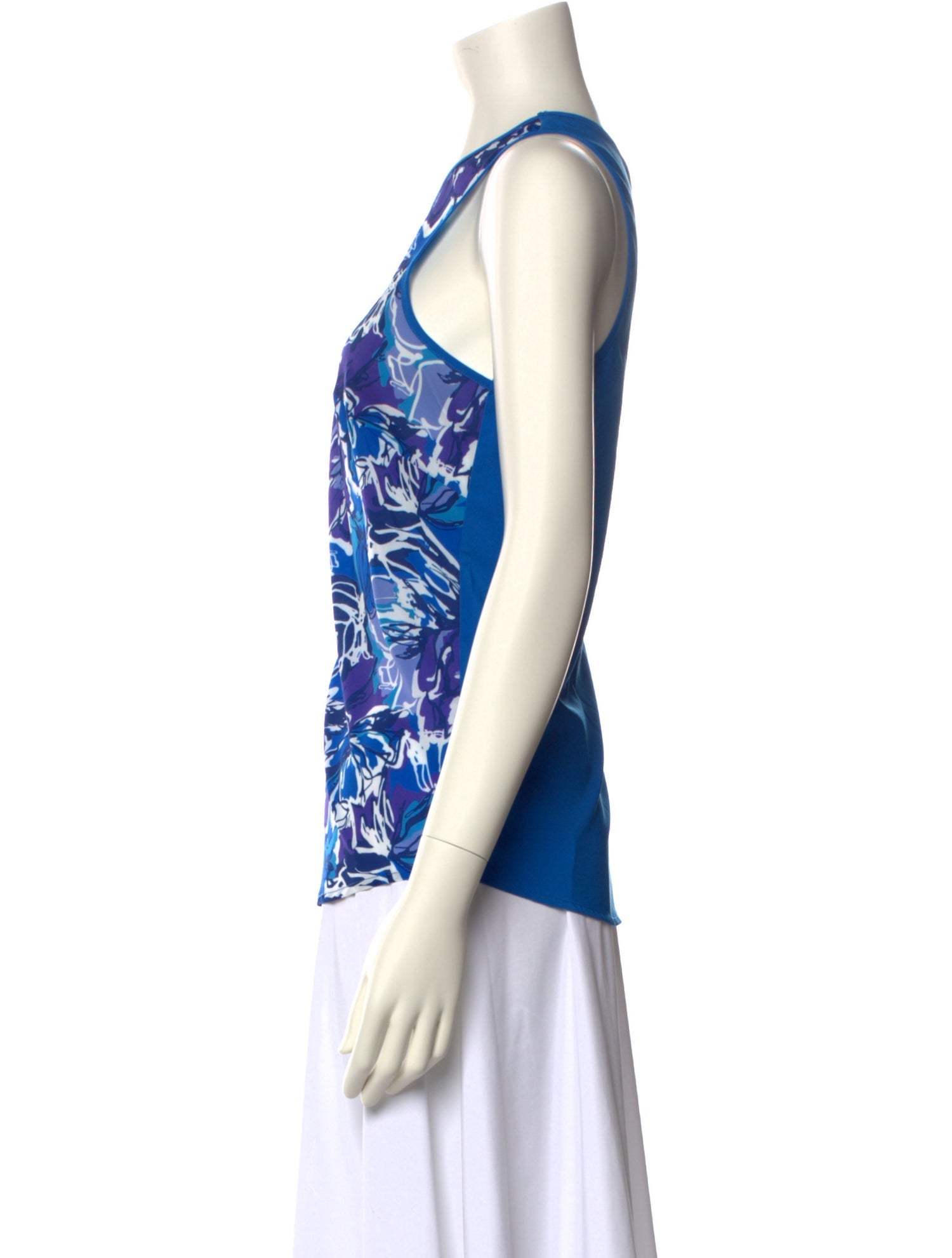 Bob Mackie Floral Print Scoop Neck Top