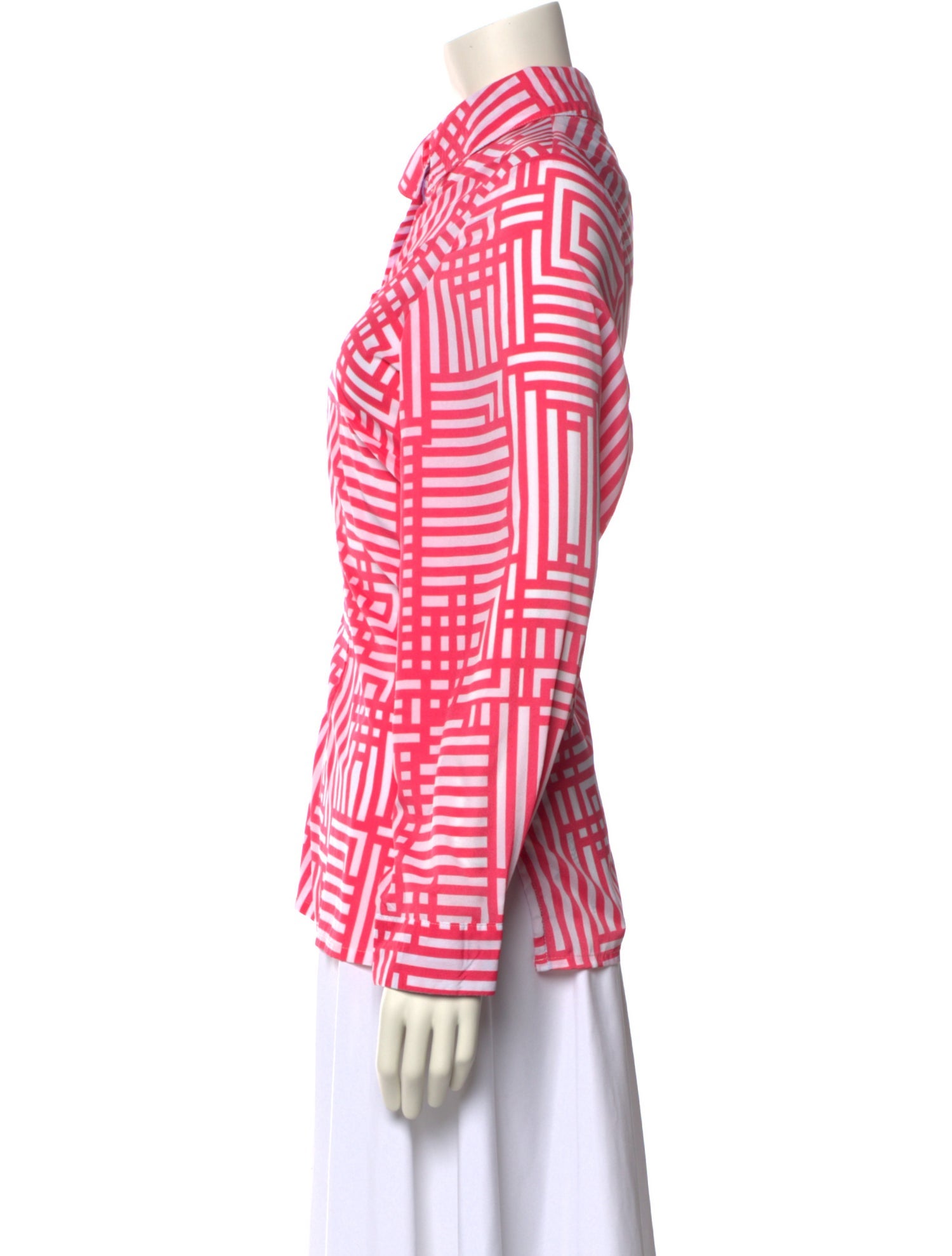 Bob Mackie Printed Long Sleeve Button-Up Top