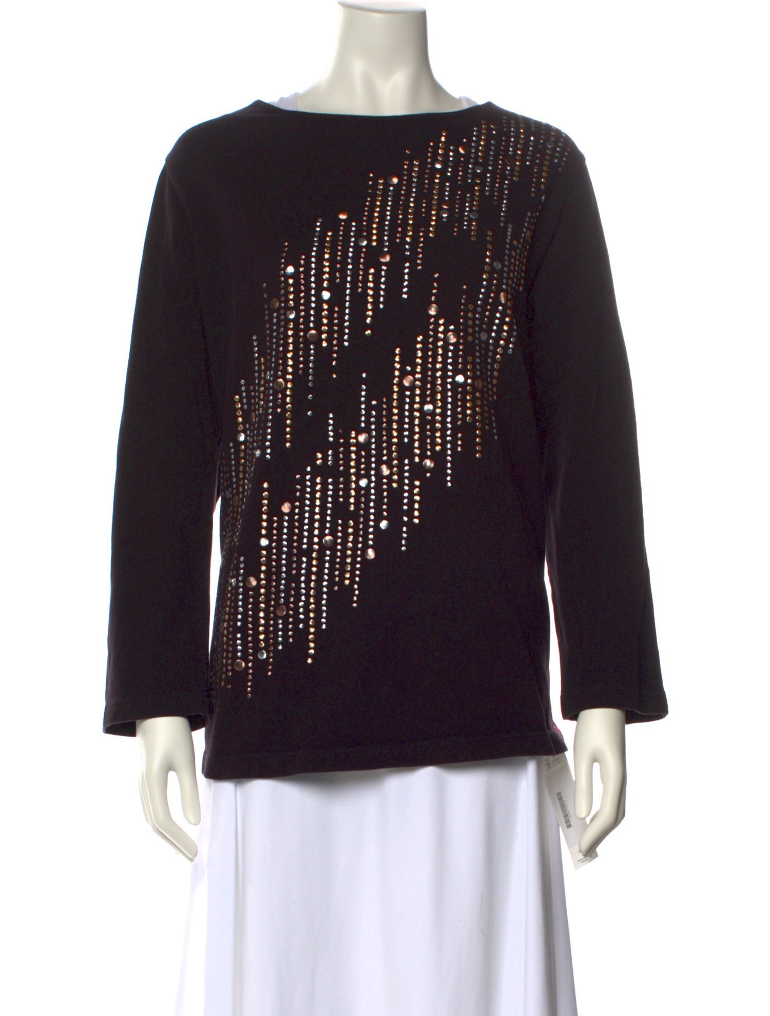 Bob Mackie Bateau Neckline Long Sleeve Sweatshirt