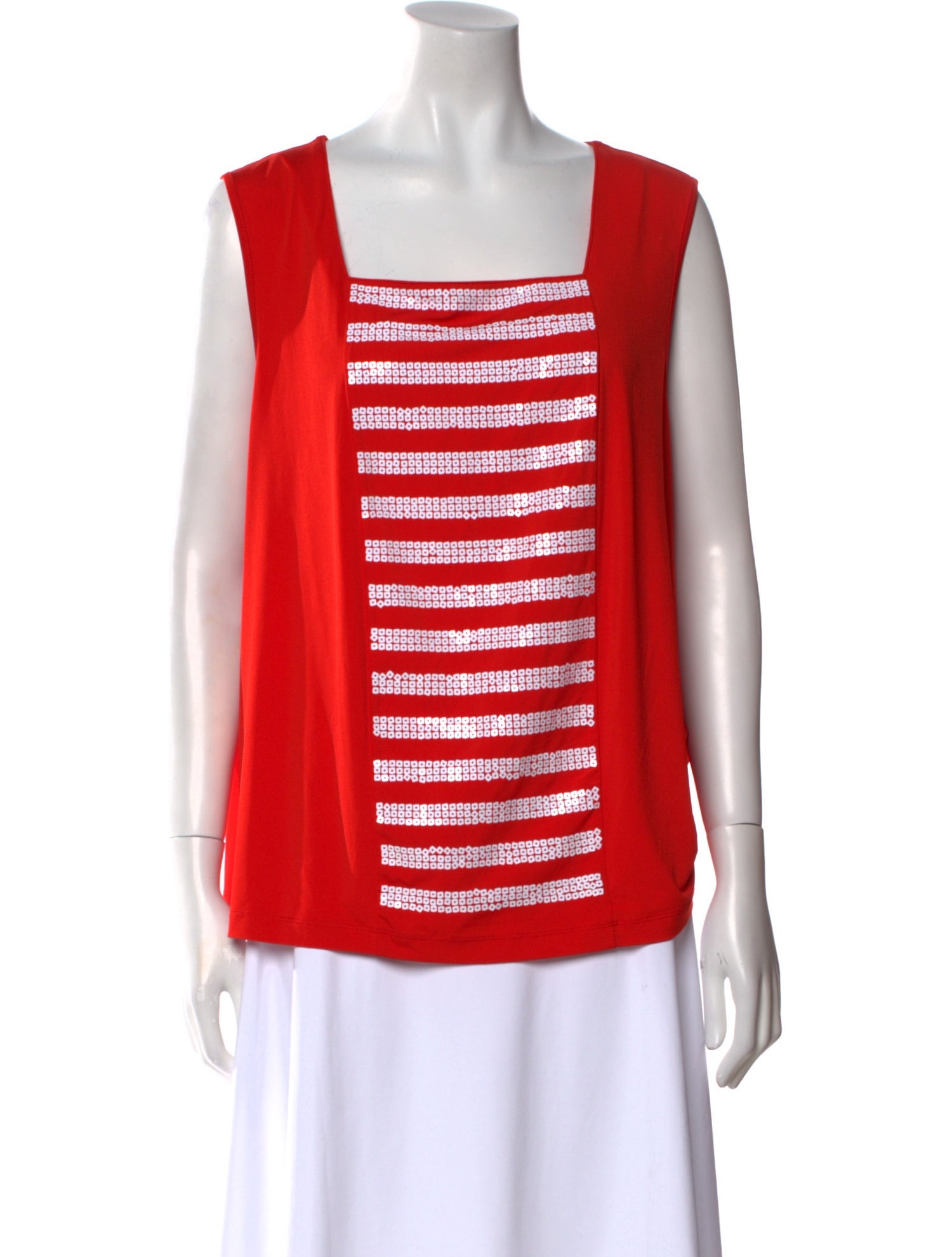 Bob Mackie Striped Square Neckline Top