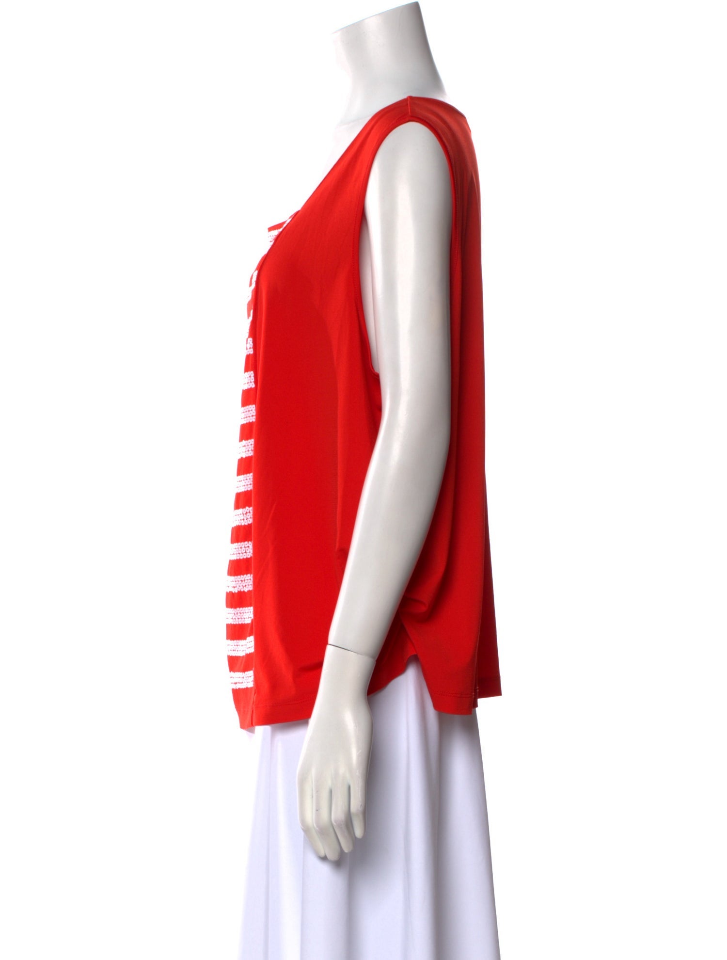 Bob Mackie Striped Square Neckline Top