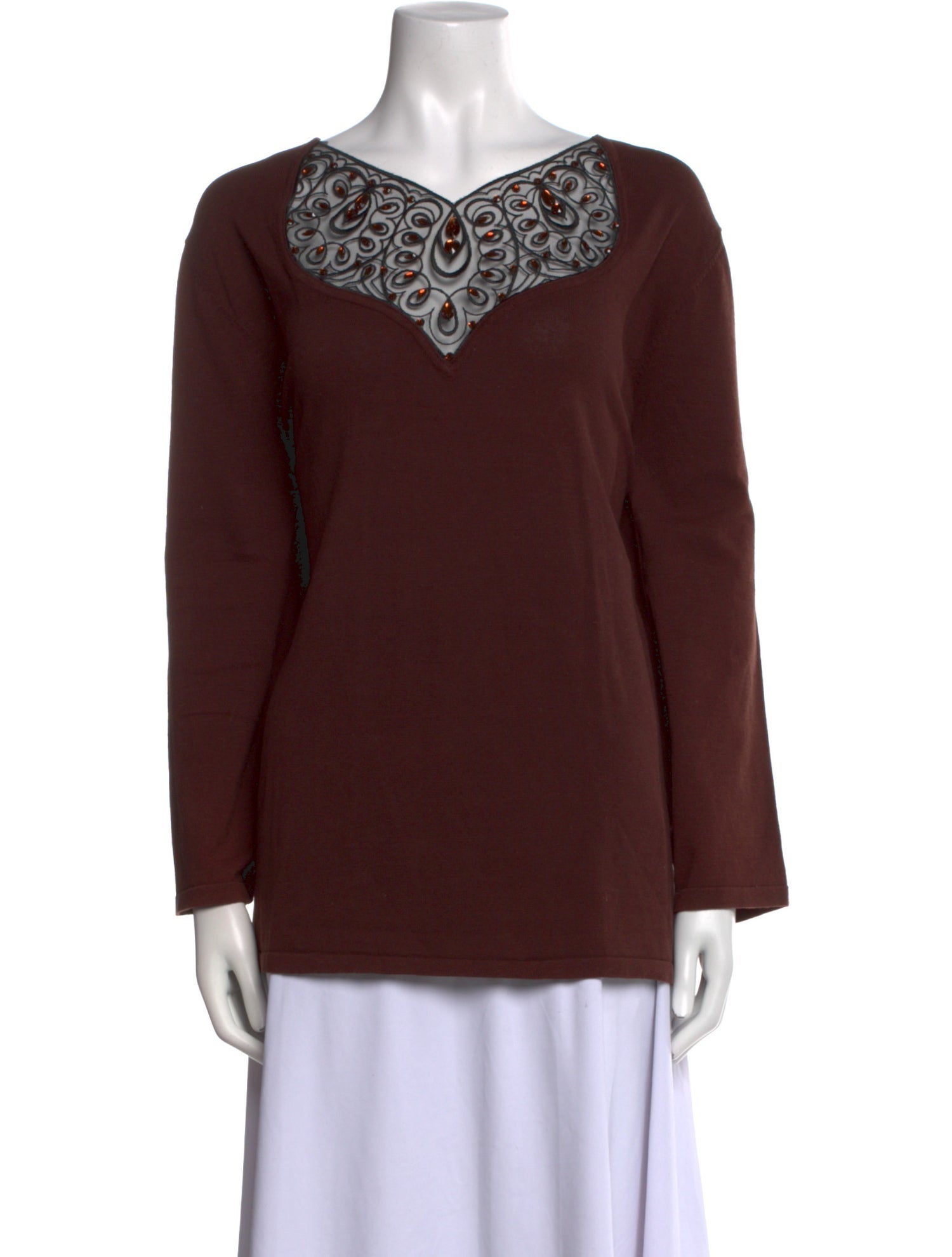 Bob Mackie V-Neck Long Sleeve Top