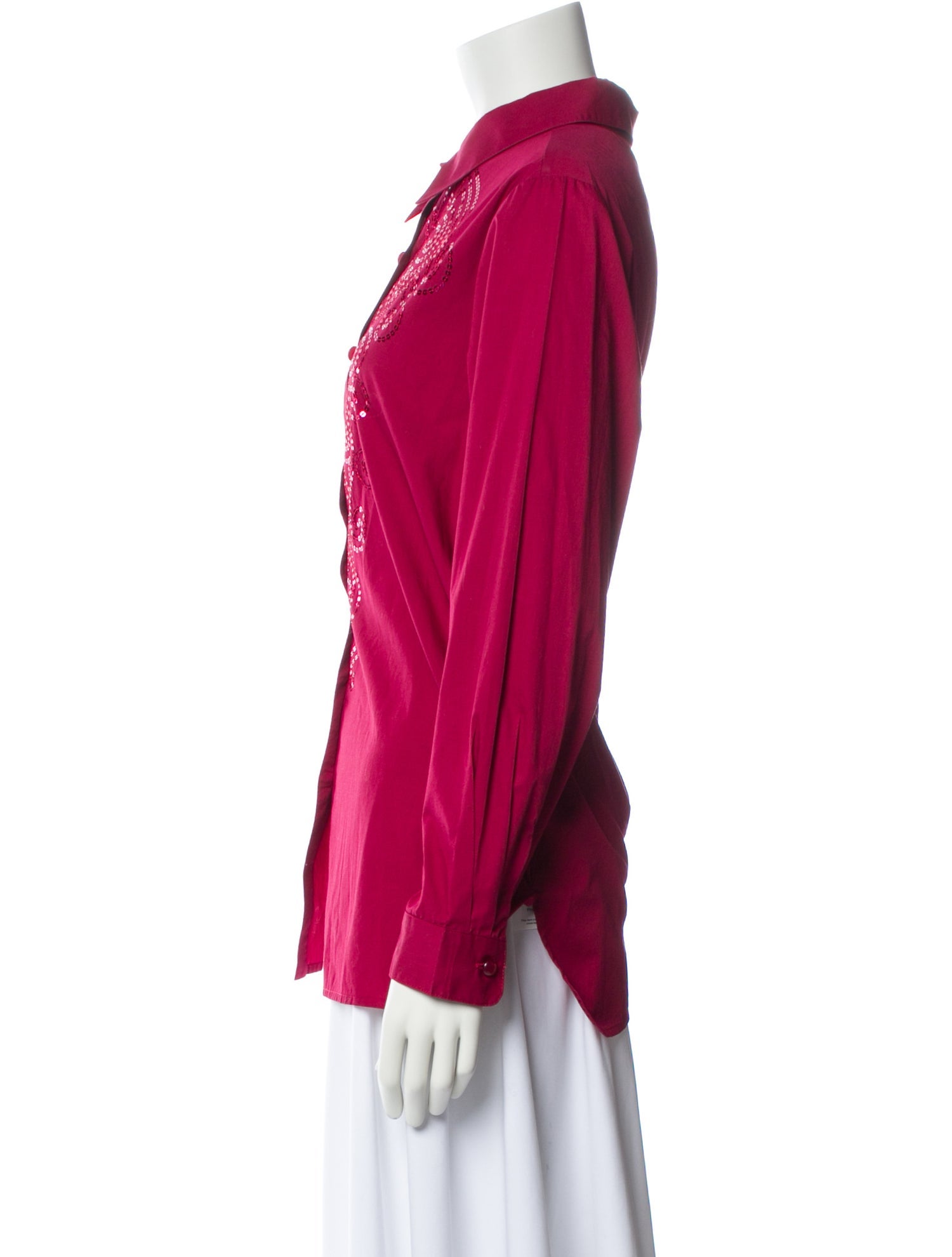 Bob Mackie Long Sleeve Button-Up Top