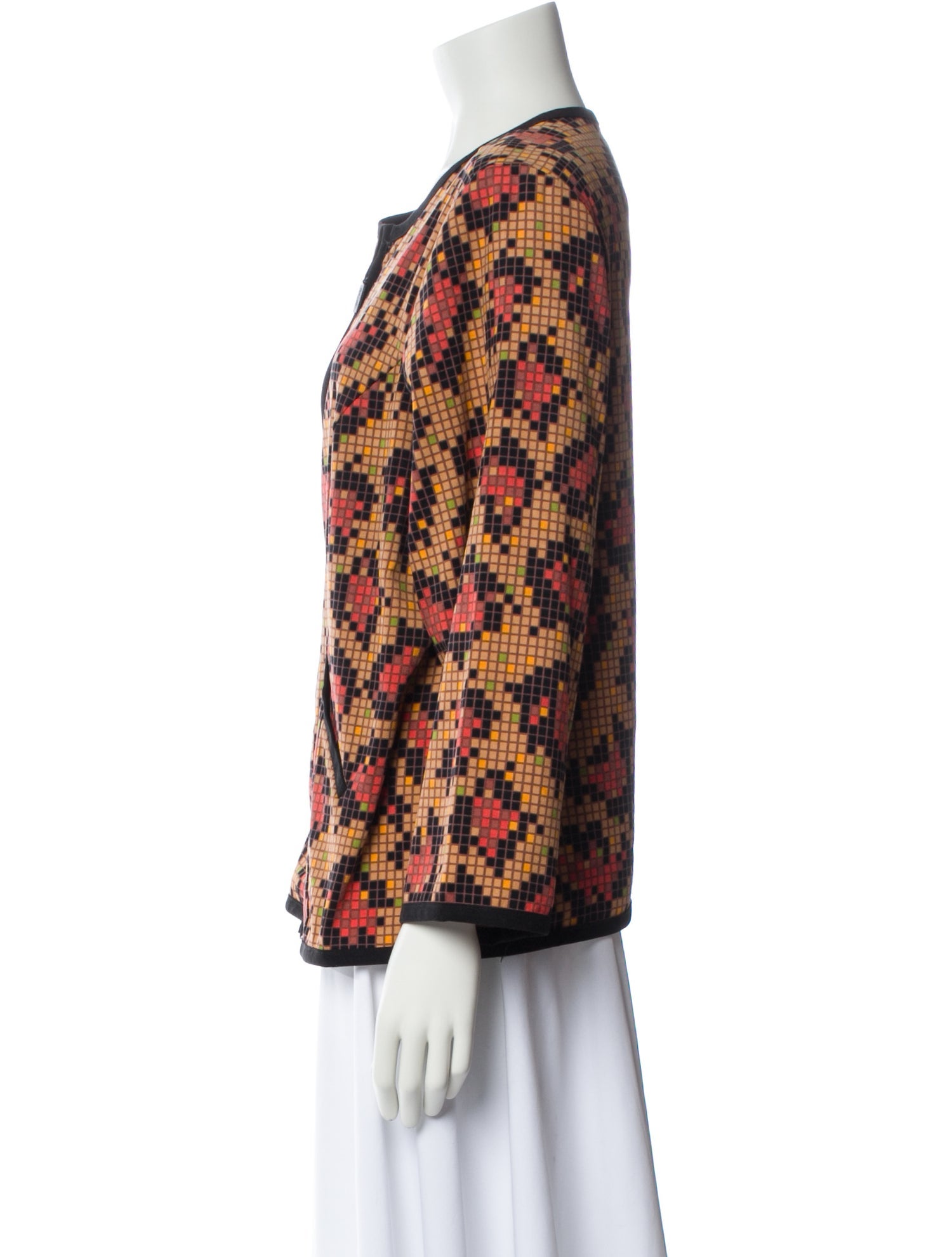 Bob Mackie Printed Bateau Neckline Blouse