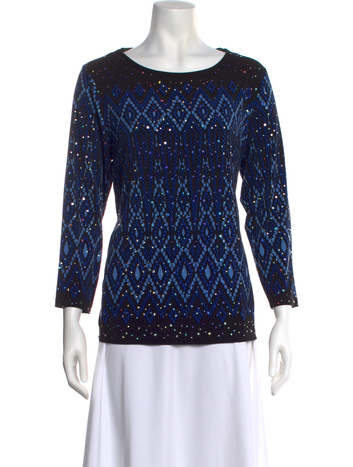 Bob Mackie Printed Scoop Neck Top