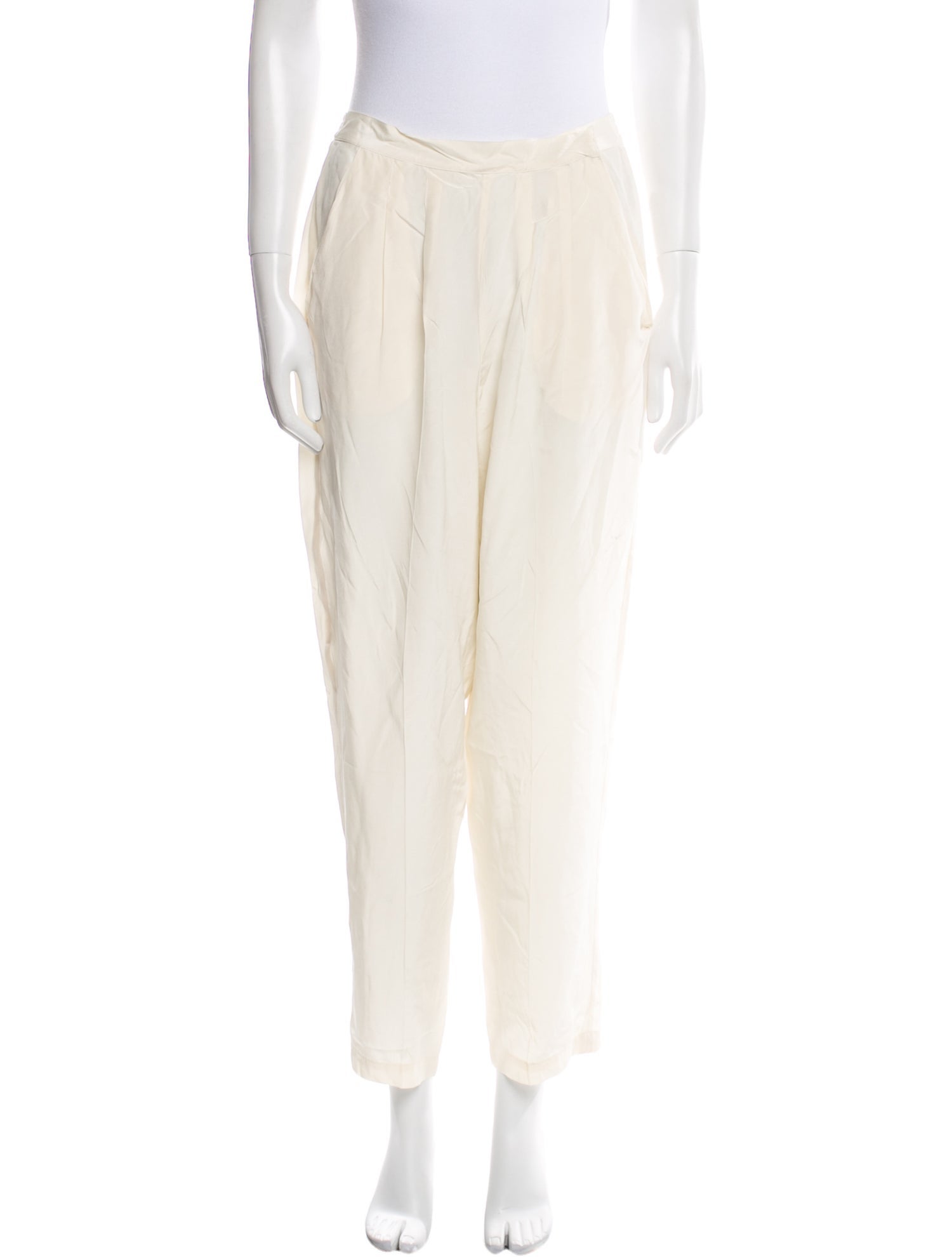 Bob Mackie Silk Straight Leg Pants